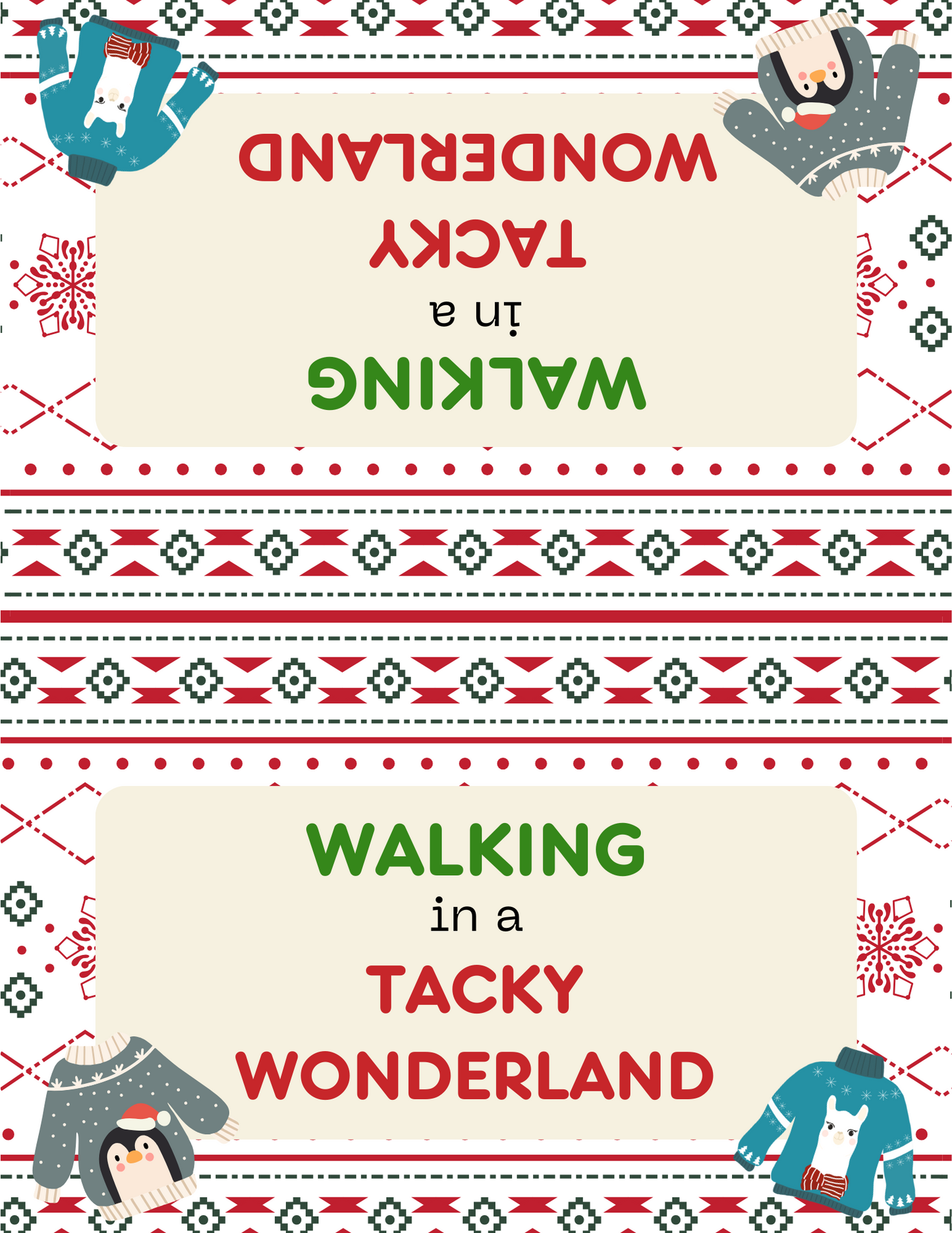 Ugly Sweater Christmas Party Printables (24 Pages Total)