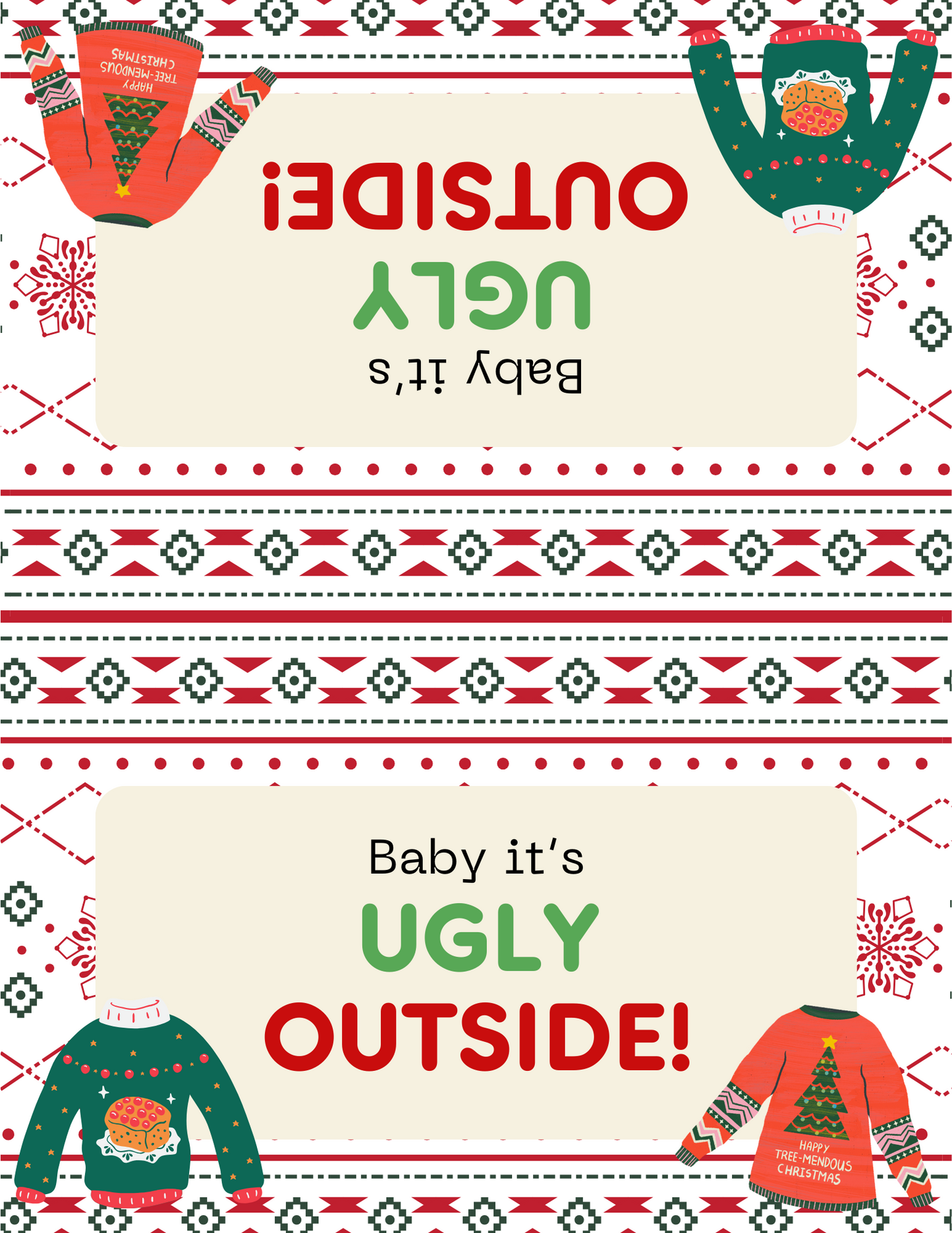 Ugly Sweater Christmas Party Printables (24 Pages Total)