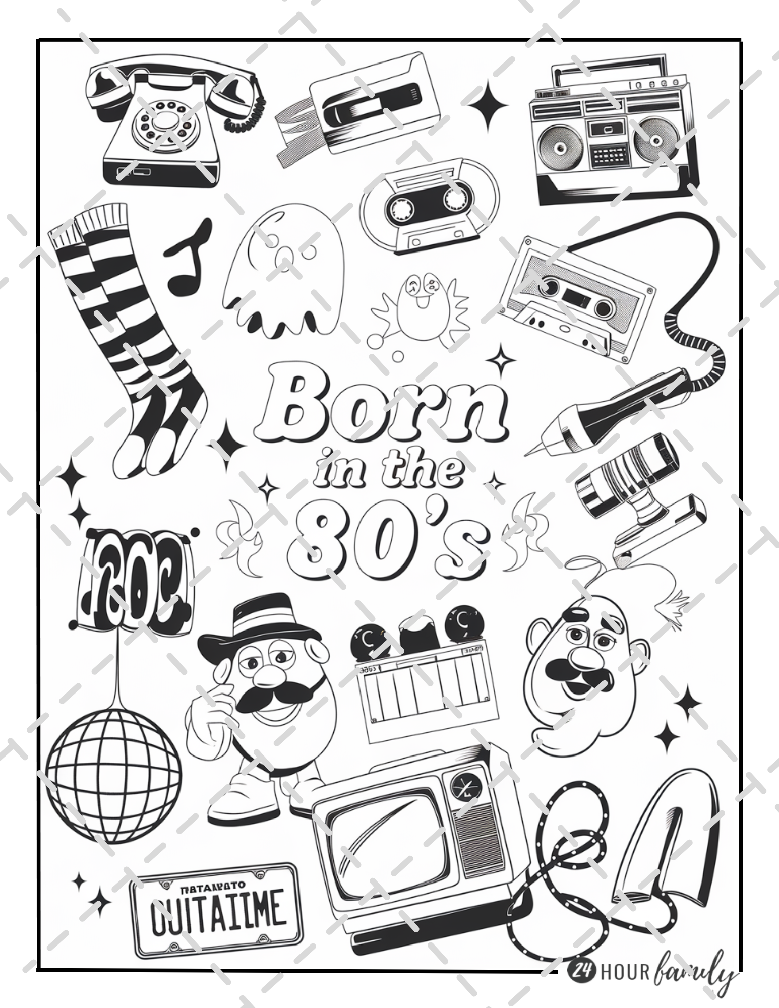 1980s themed coloring pages