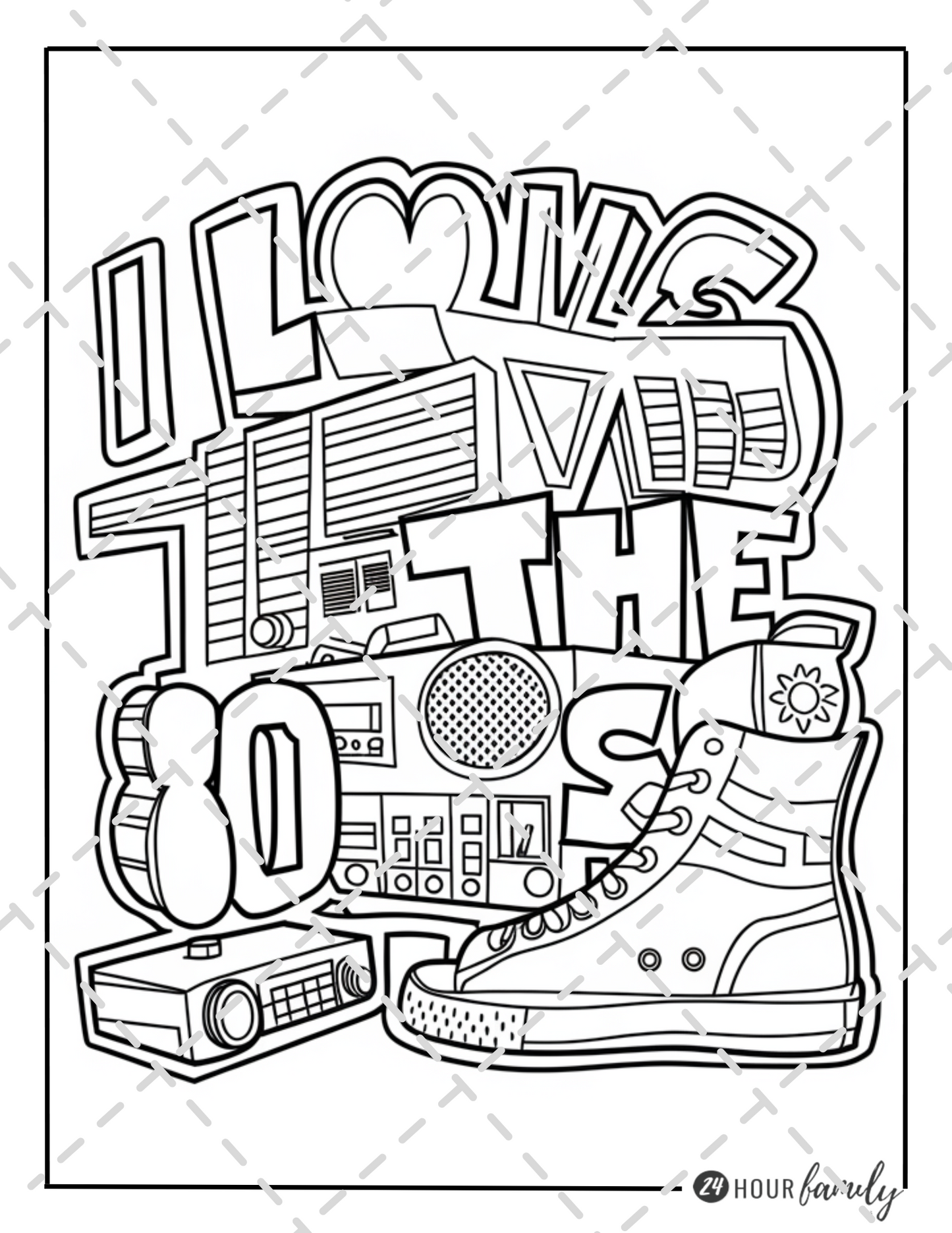 1980s themed coloring pages