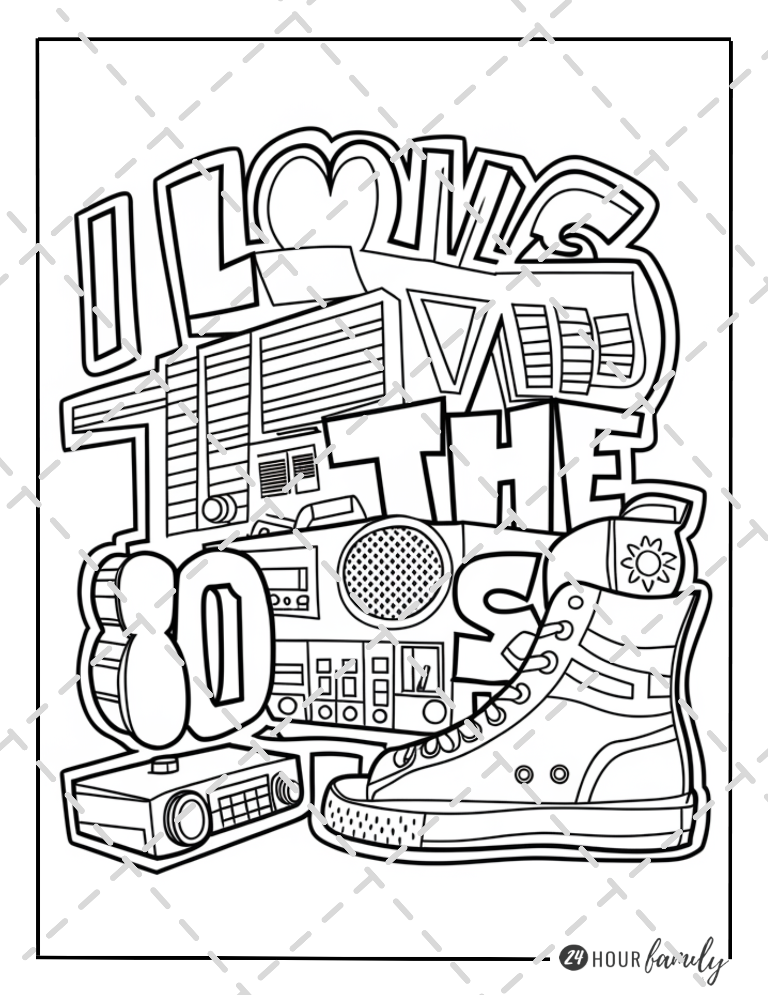 1980s themed coloring pages