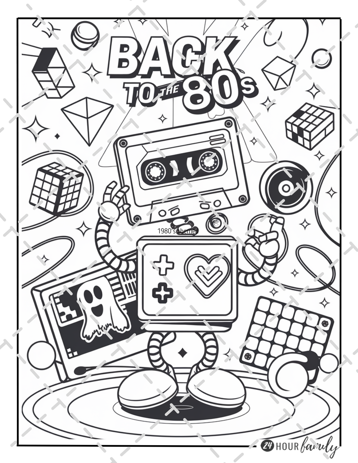 1980s themed coloring pages