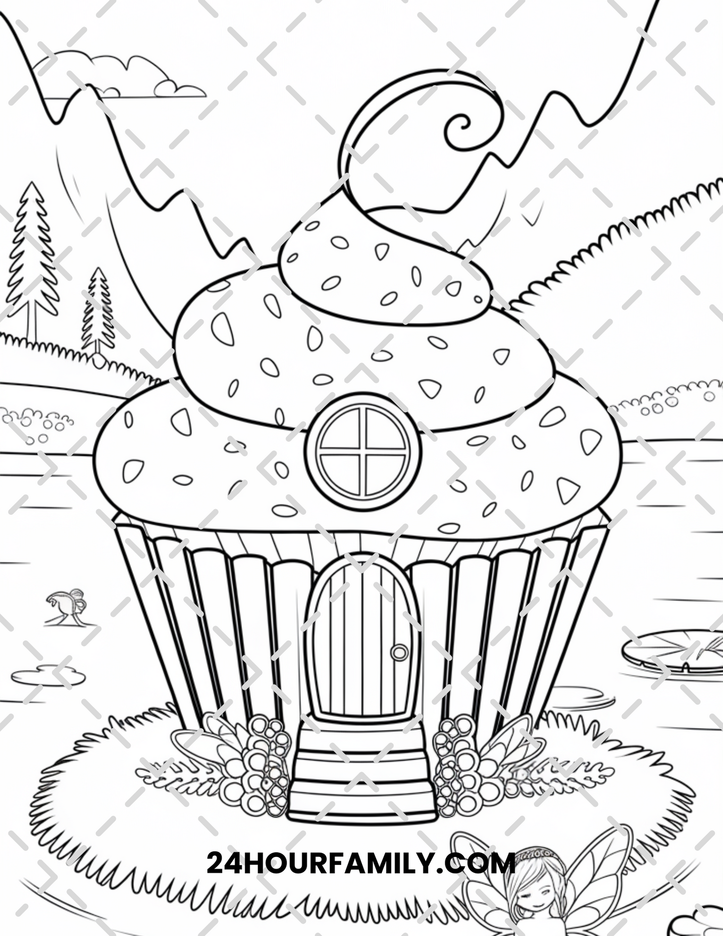 fairy house coloring pages
