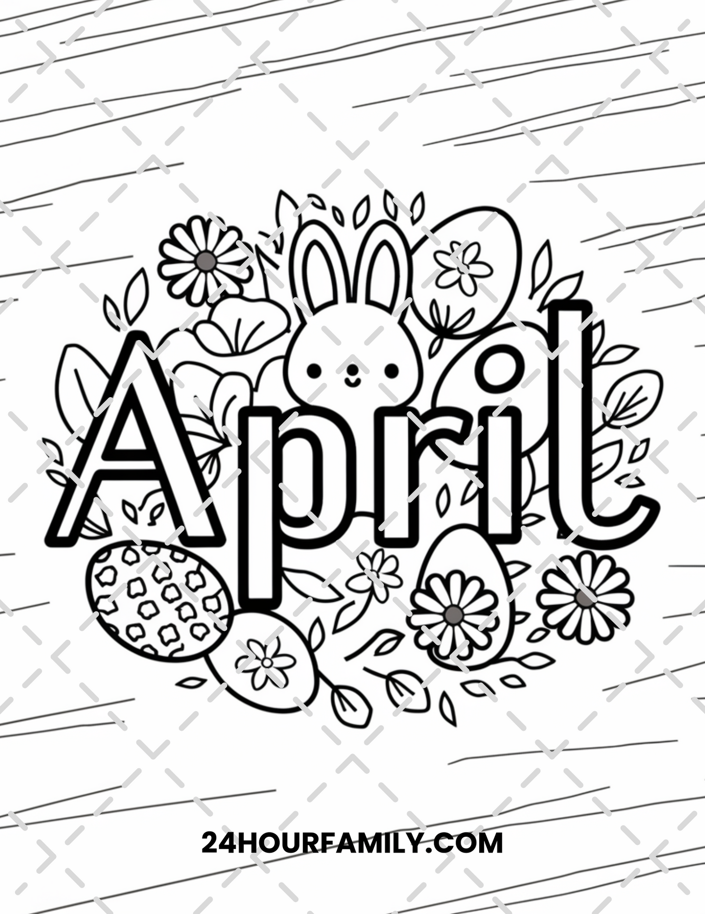 April Coloring Pages with 20 Pages