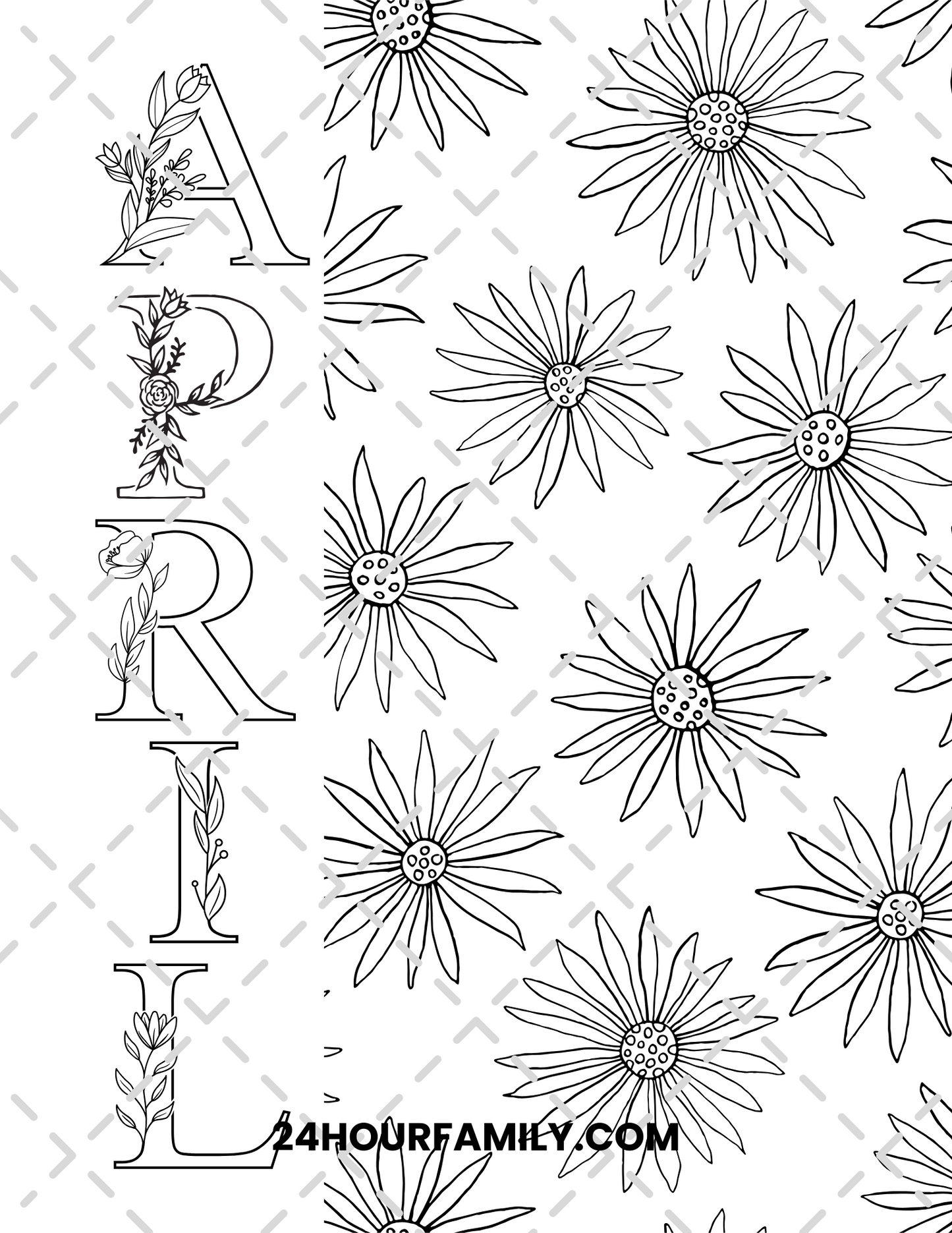 April Coloring Pages with 20 Pages