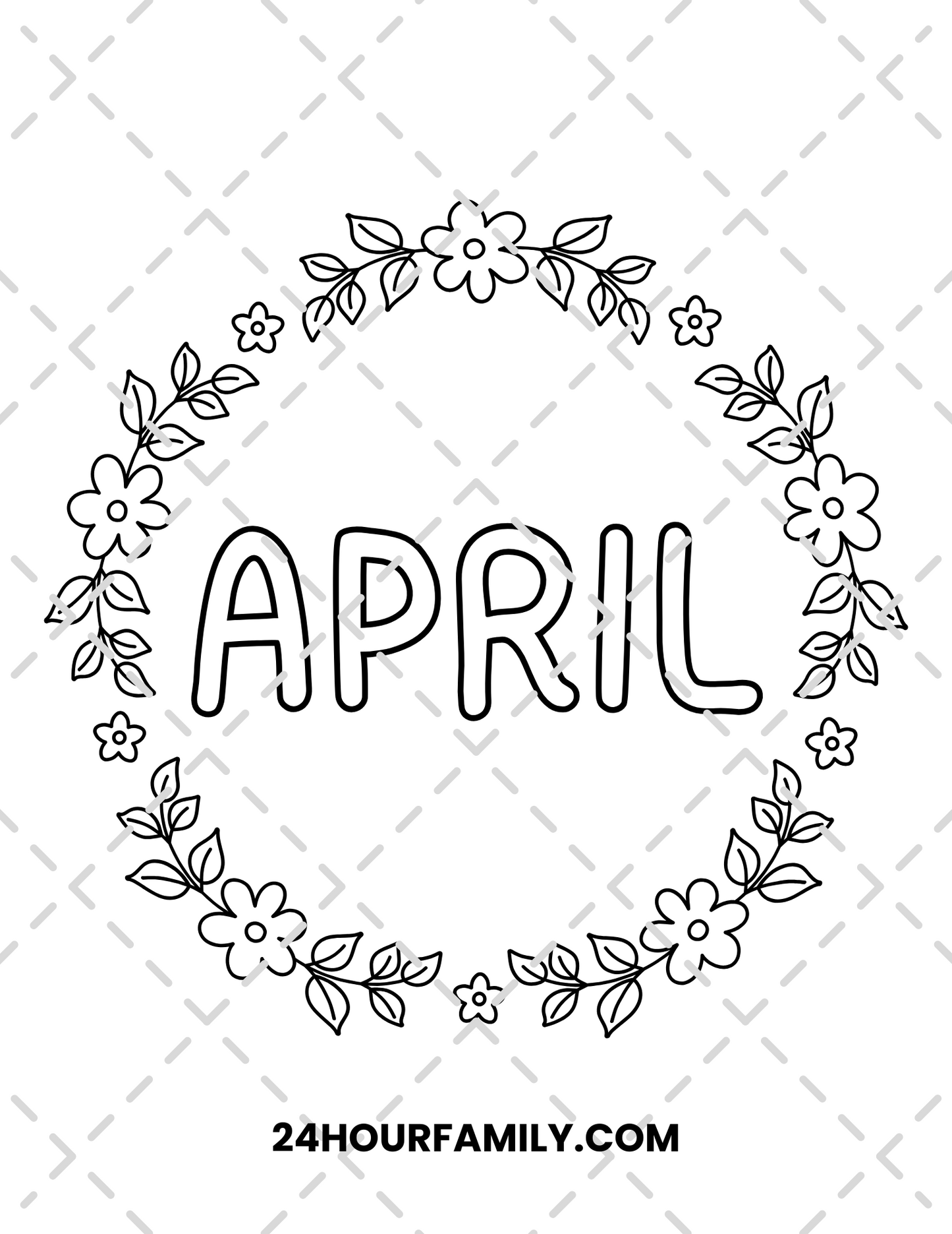 April Coloring Pages with 20 Pages