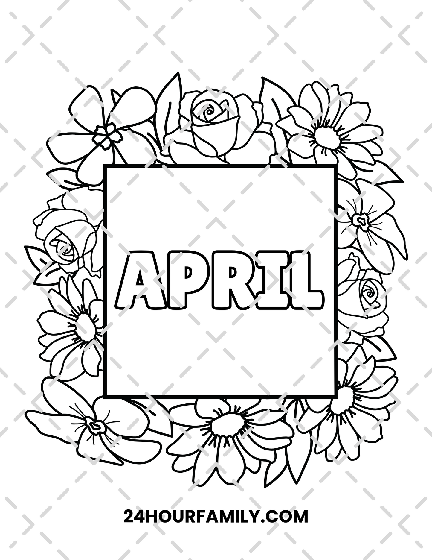 April Coloring Pages with 20 Pages