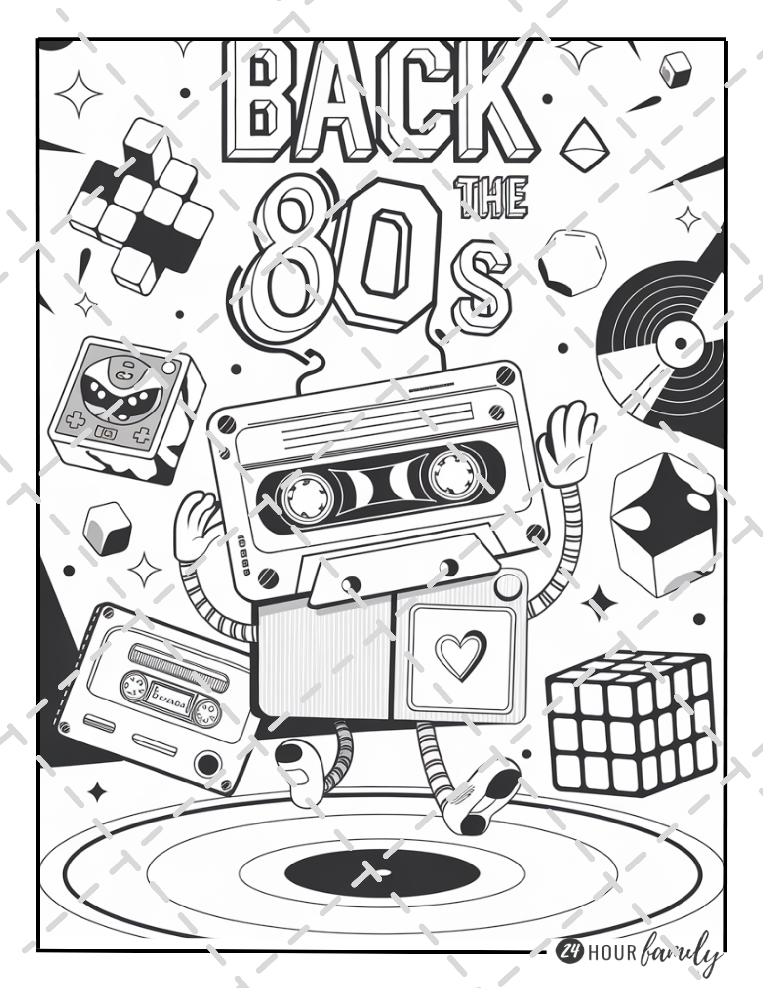 1980s themed coloring pages