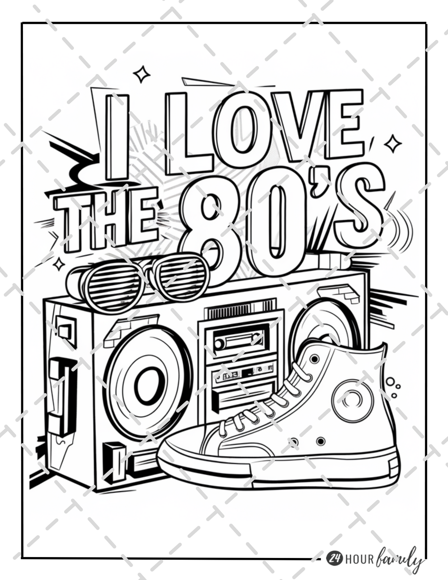 1980s themed coloring pages