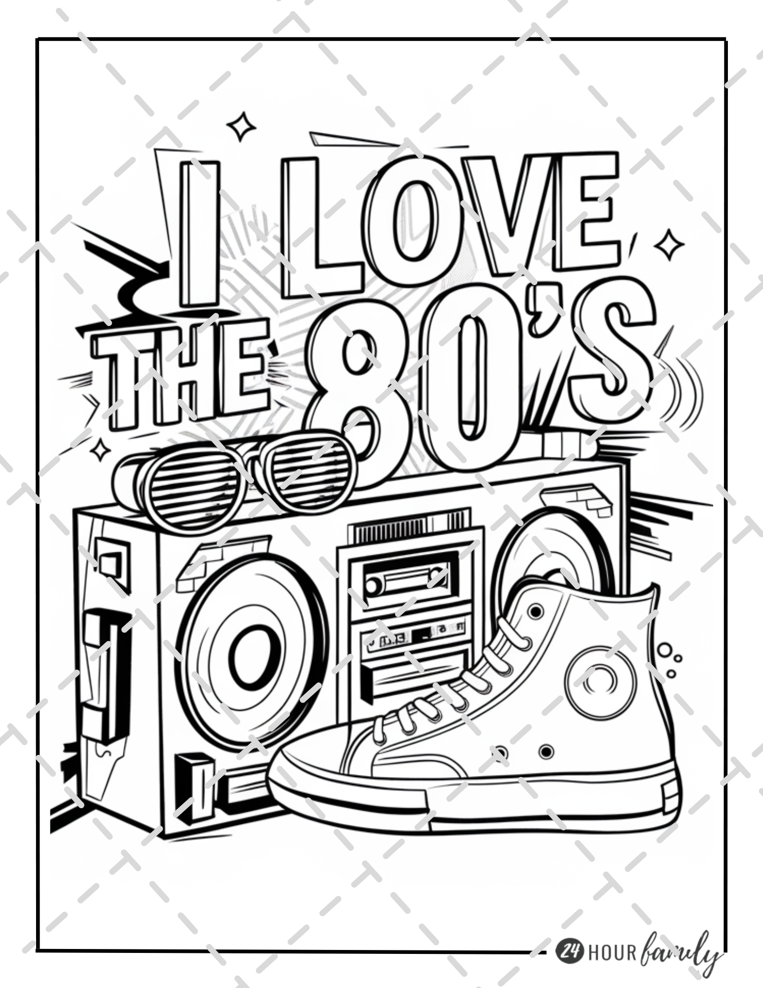 1980s themed coloring pages