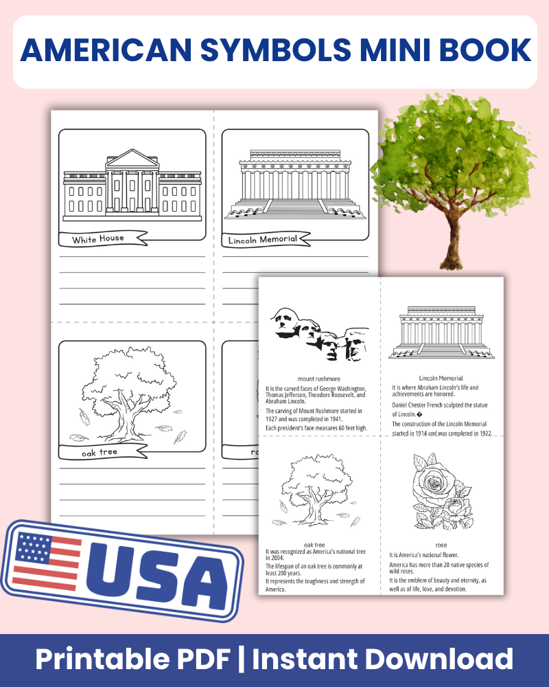 American Symbols Mini Book - 8 Pages