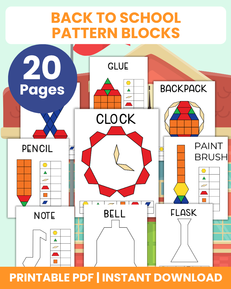 Back to School Pattern Blocks Printable