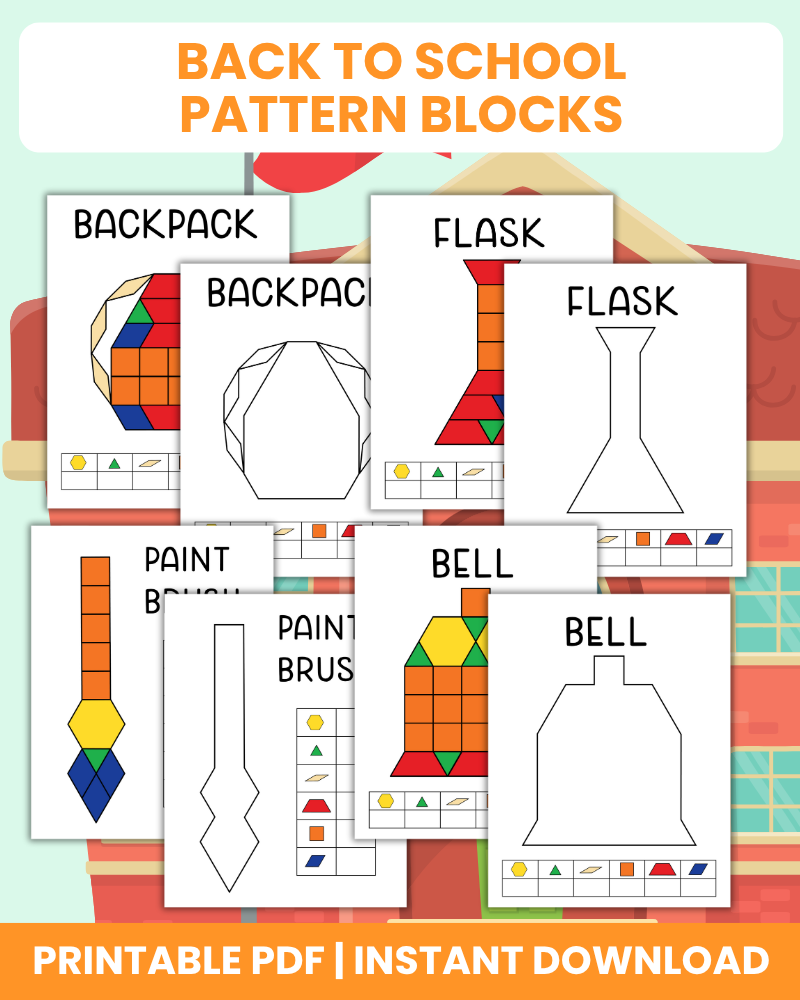 Back to School Pattern Blocks Printable