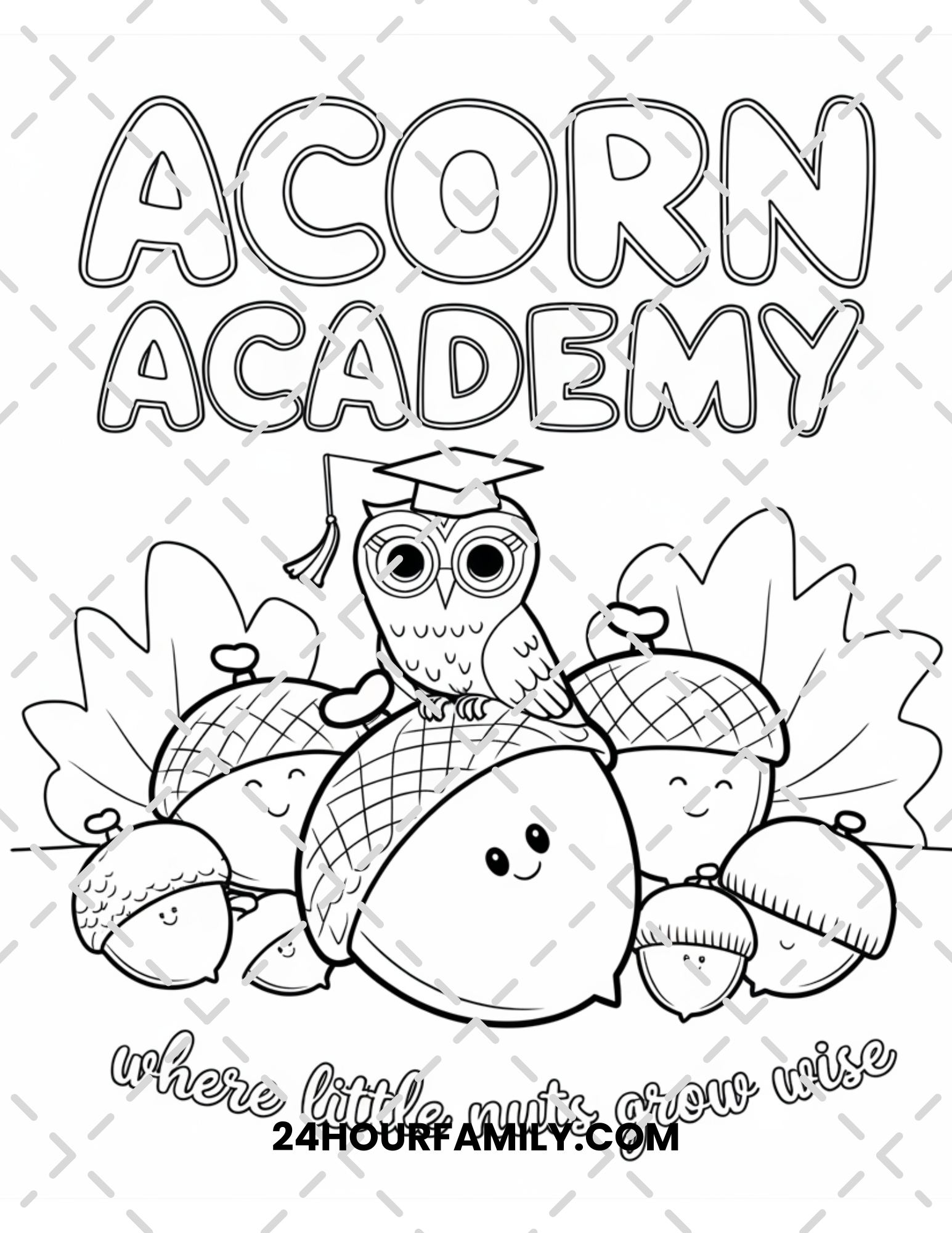 acorn coloring pages