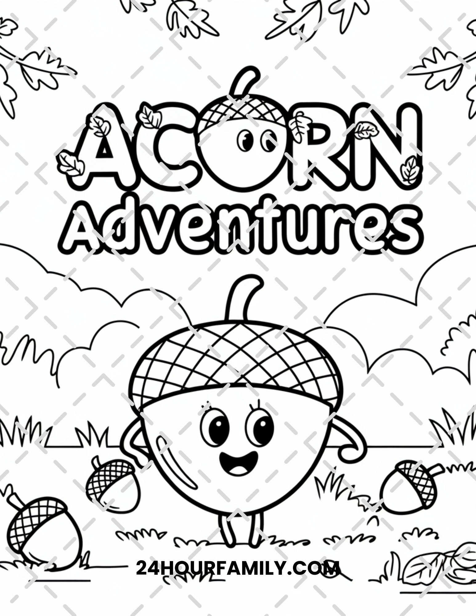 acorn coloring pages