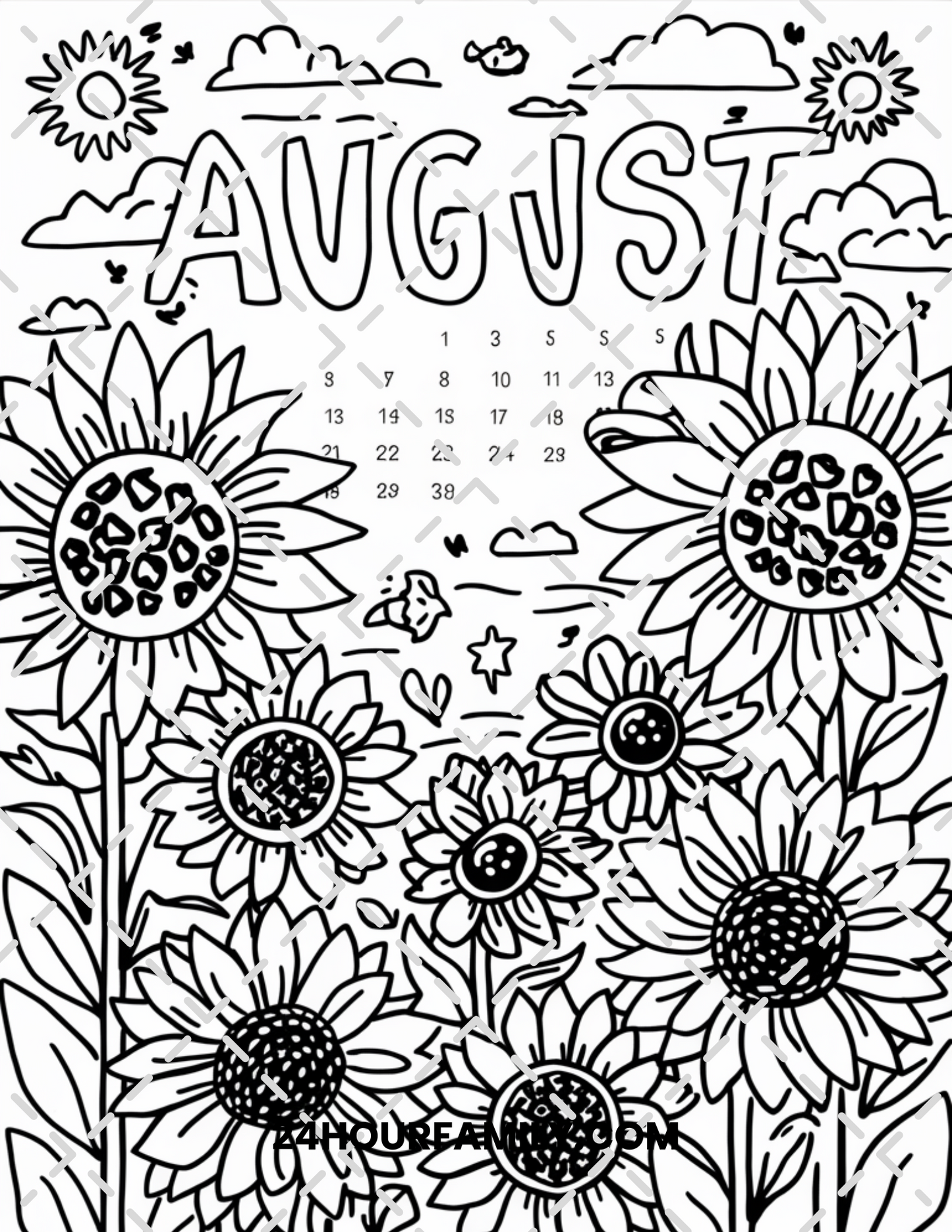 august coloring pages