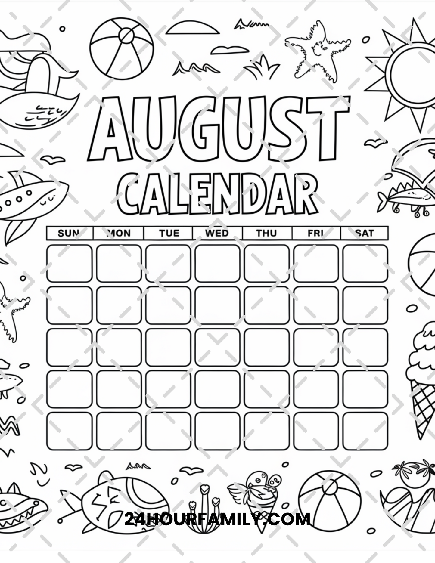 august coloring pages
