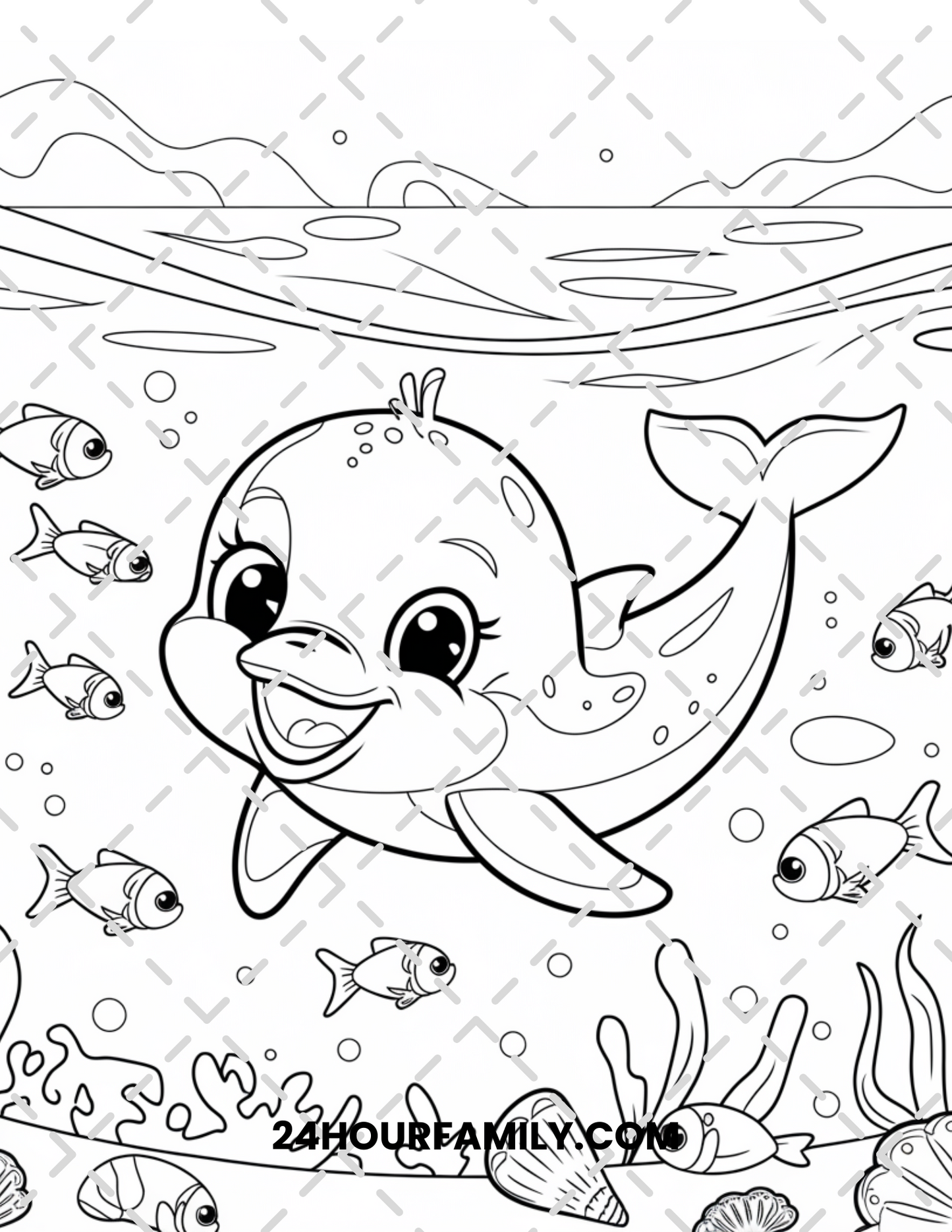 baby dolphins coloring pages