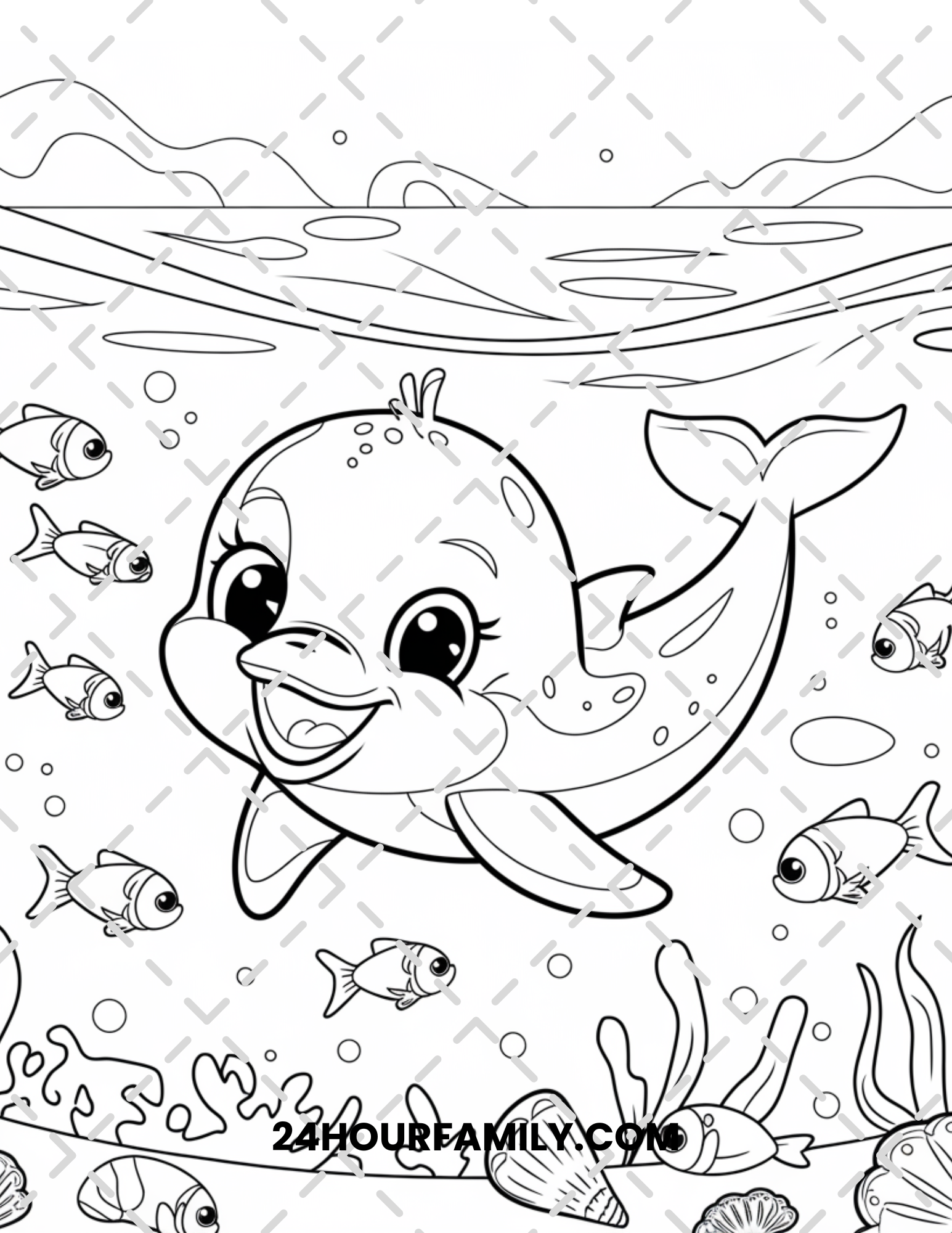 baby dolphins coloring pages