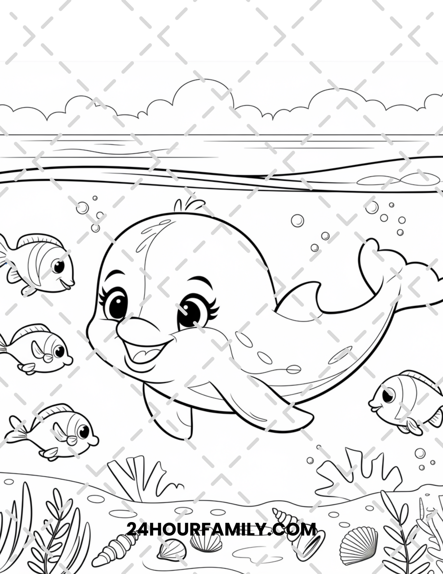 baby dolphins coloring pages