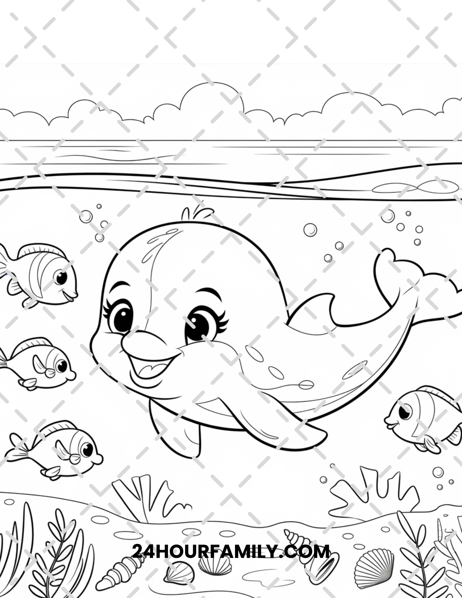 baby dolphins coloring pages