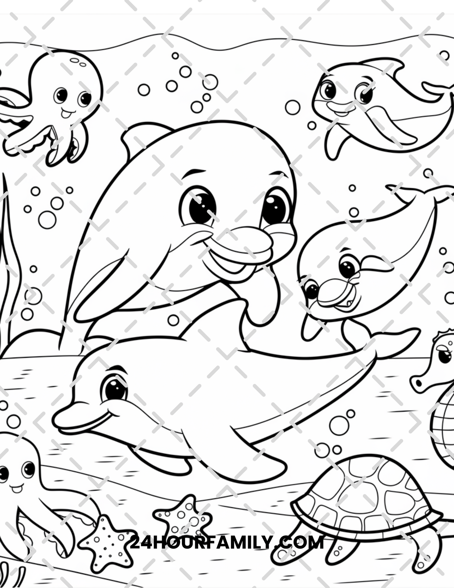 baby dolphins coloring pages