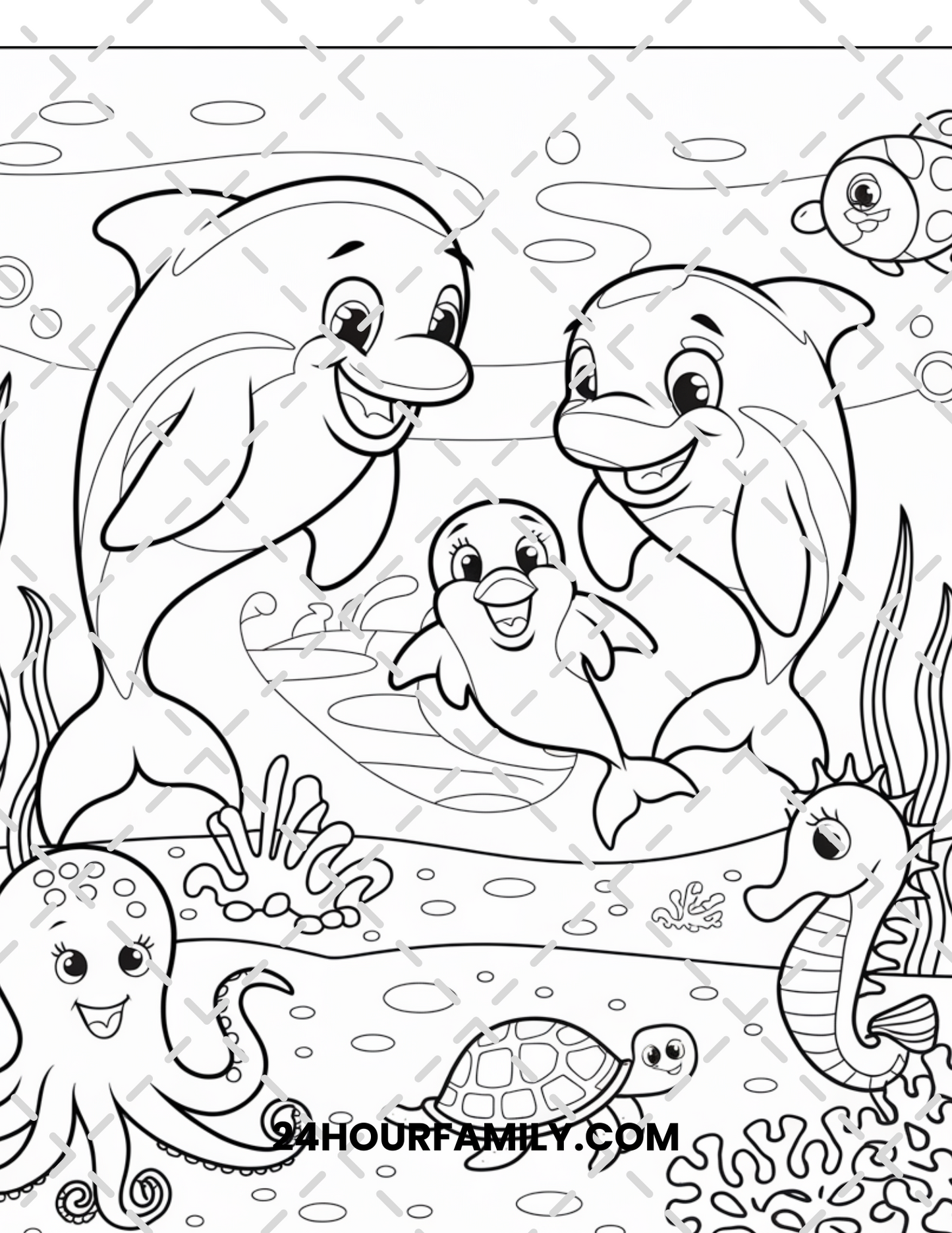 baby dolphins coloring pages