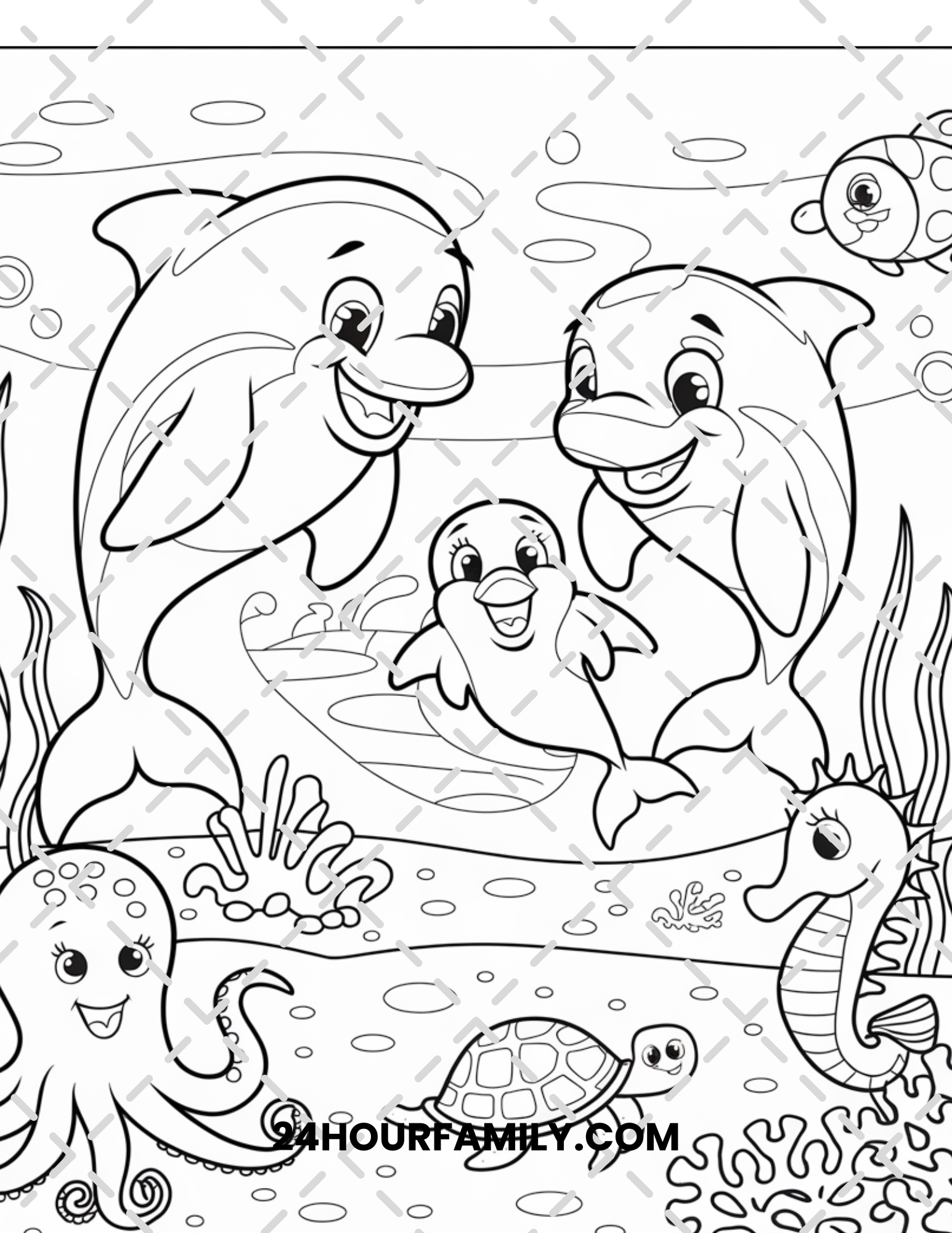 baby dolphins coloring pages