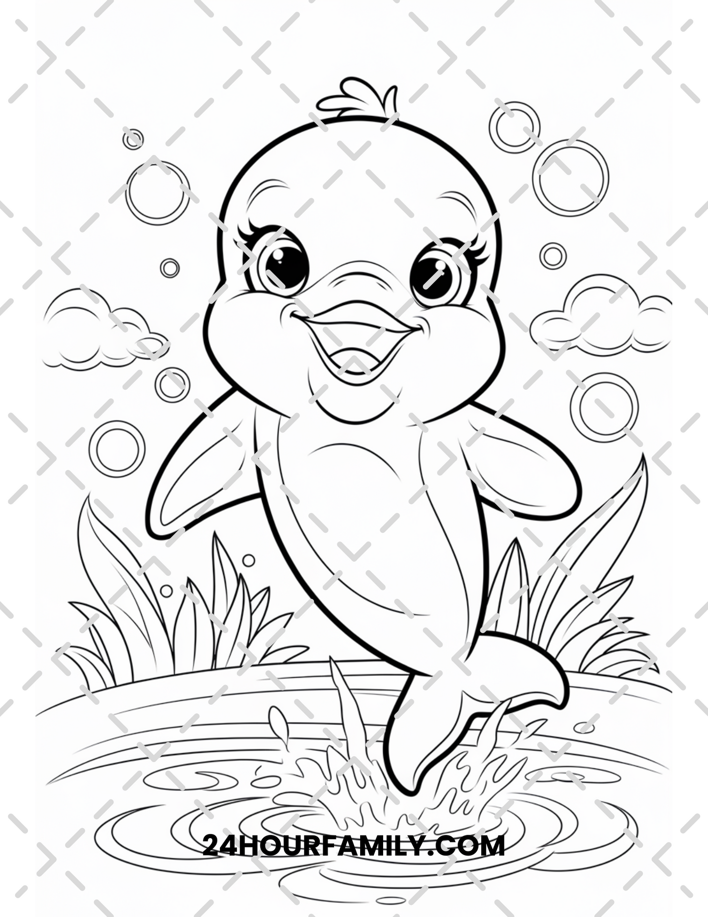 baby dolphins coloring pages