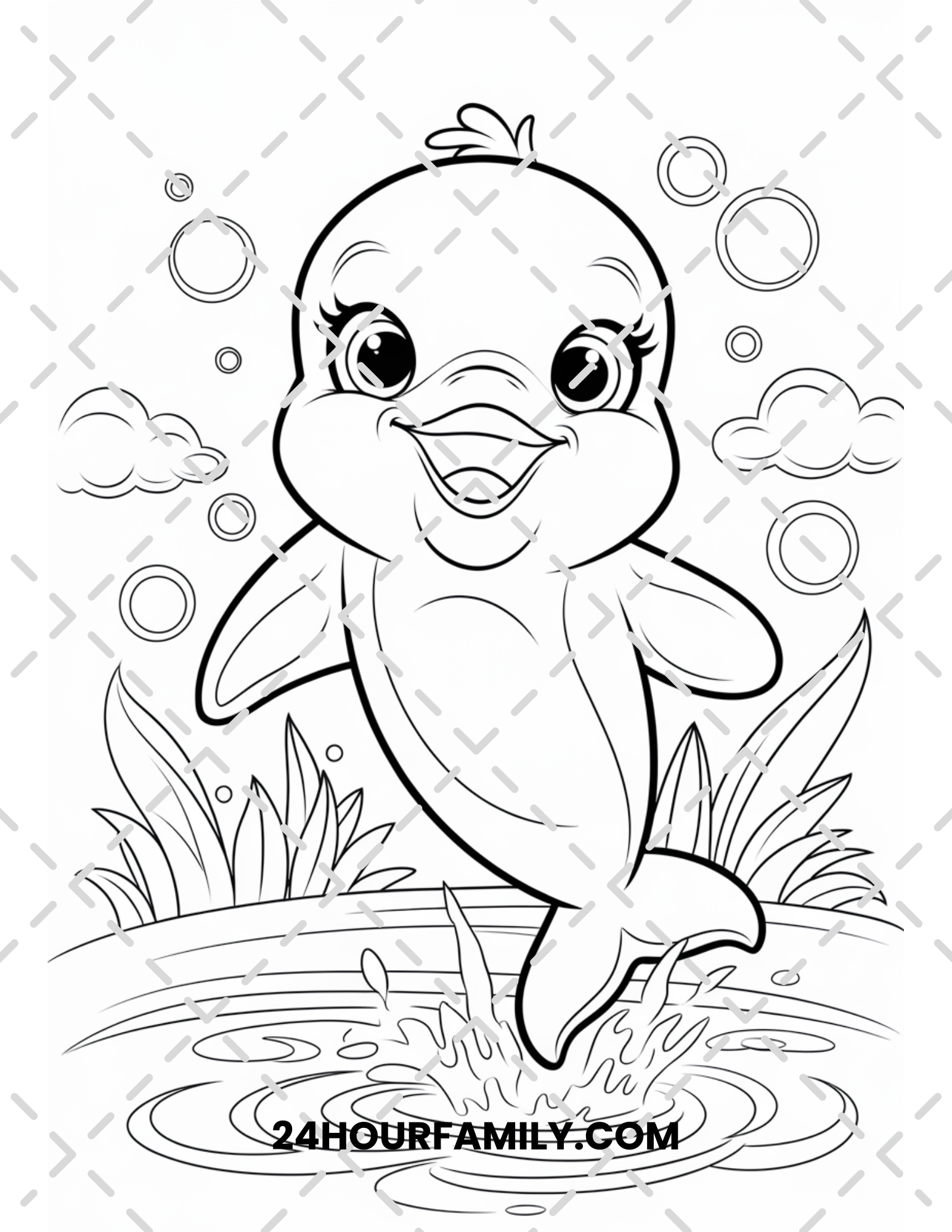 baby dolphins coloring pages