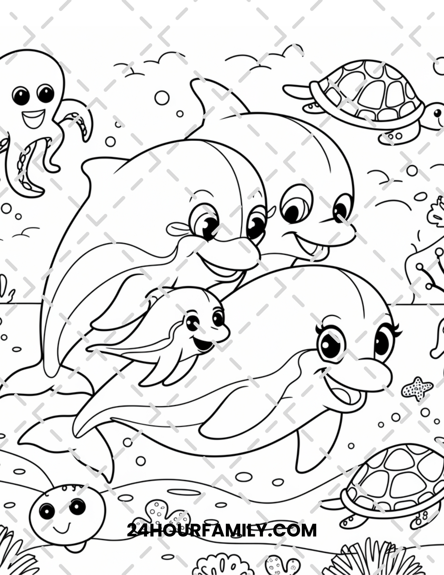 baby dolphins coloring pages