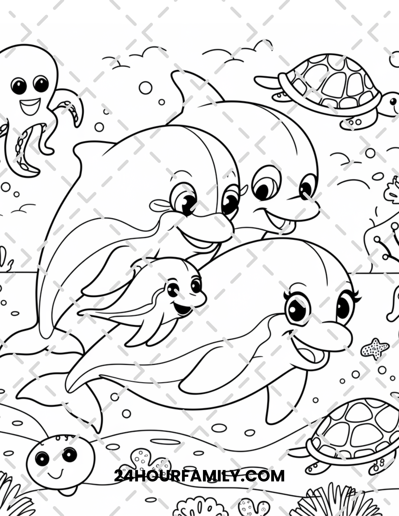 baby dolphins coloring pages
