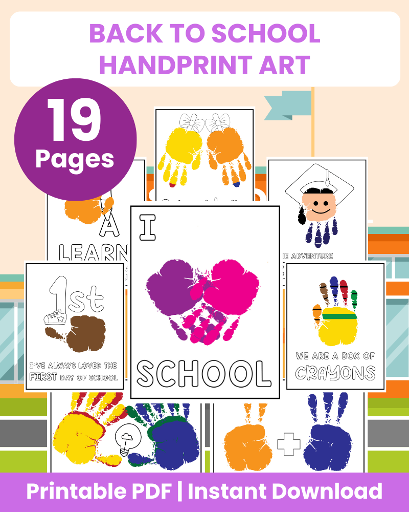 back to school handprint art bundle