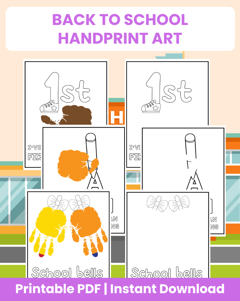 back to school handprint art bundle