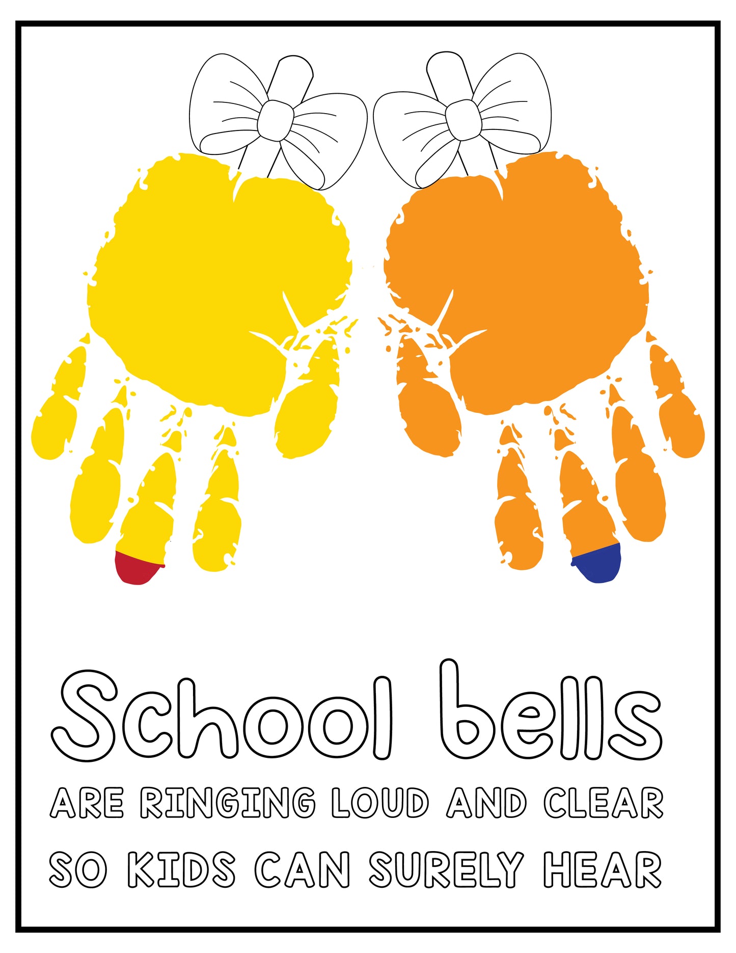 Back to School Handprint Art (10 Pages)