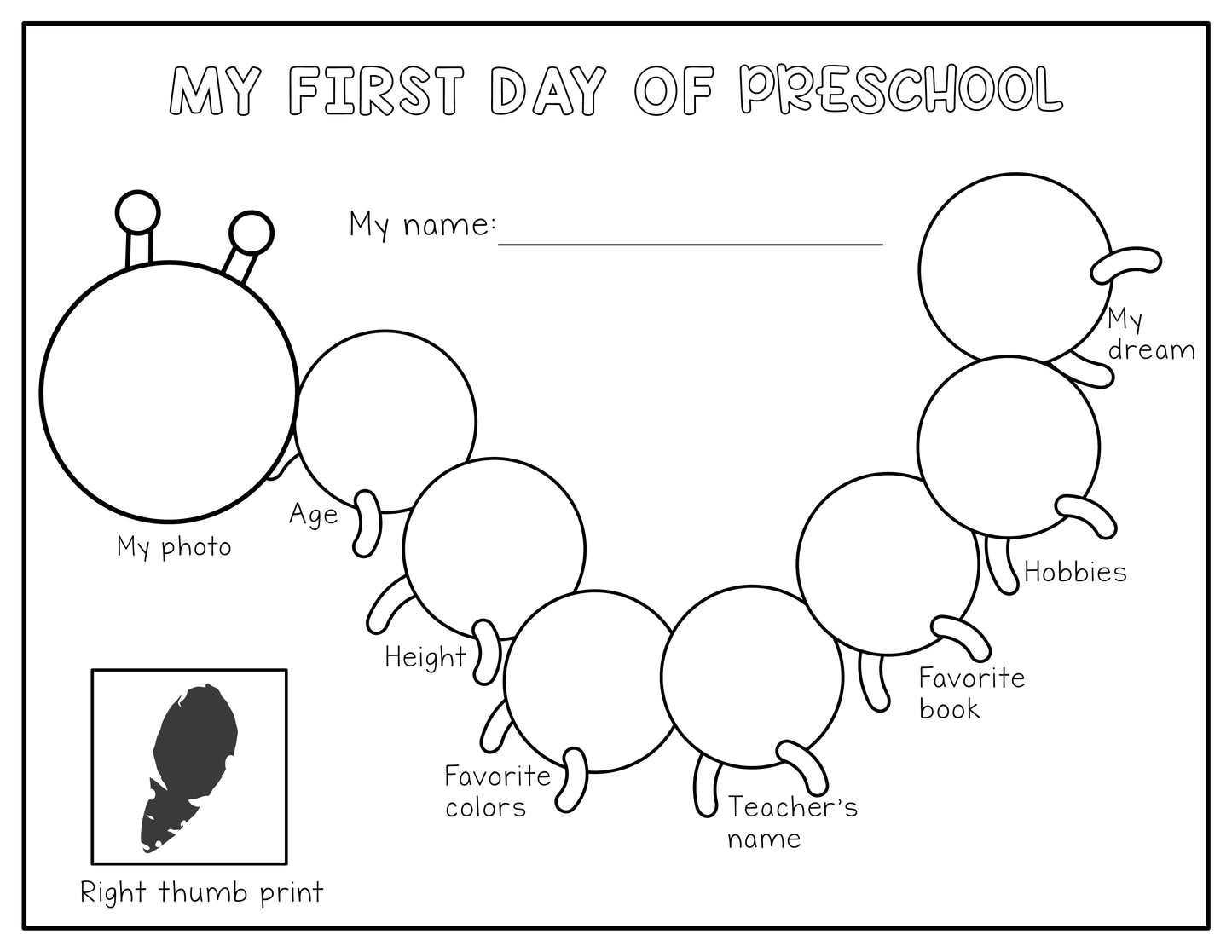 Back to School Handprint Art (10 Pages)