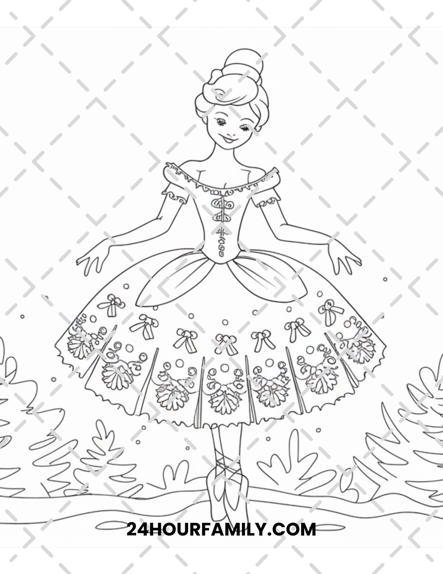 christmas ballerina coloring pages