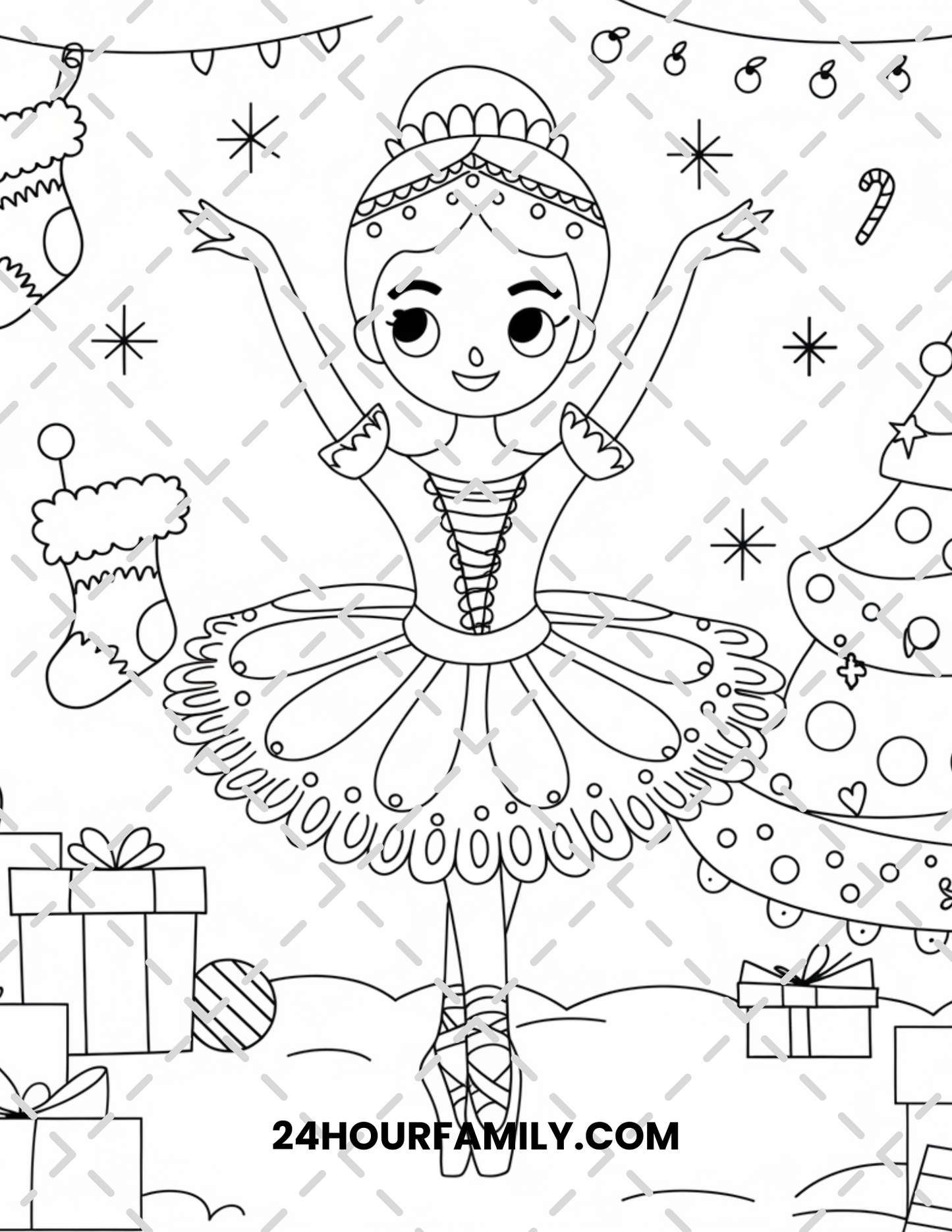 christmas ballerina coloring pages