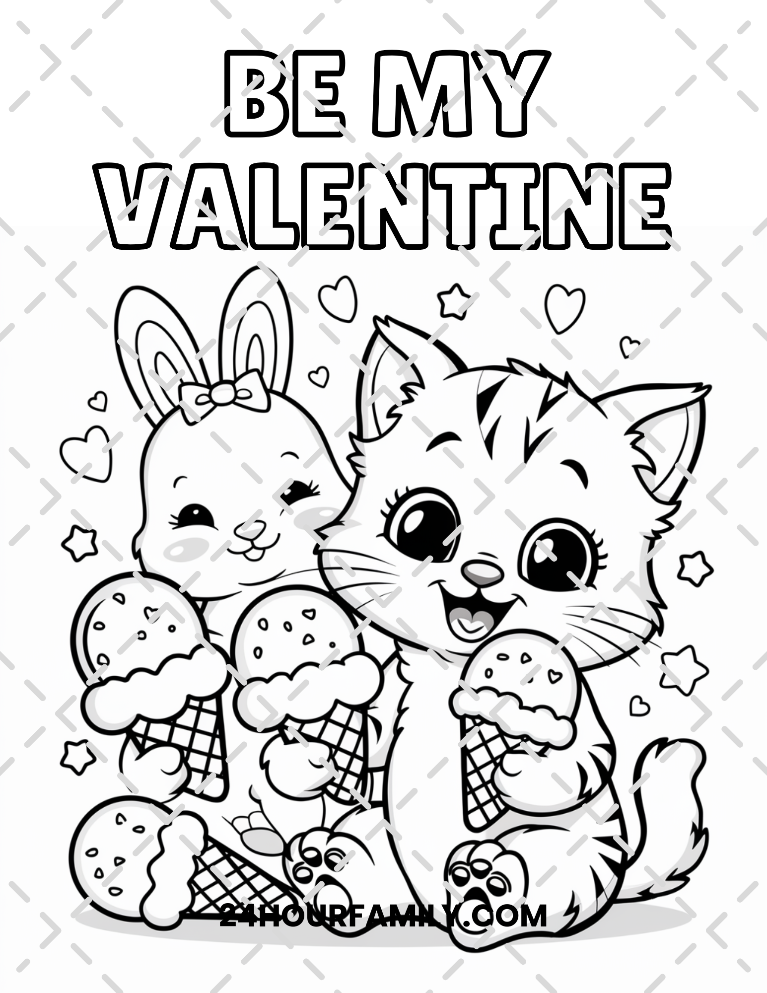 be my valentine coloring pages
