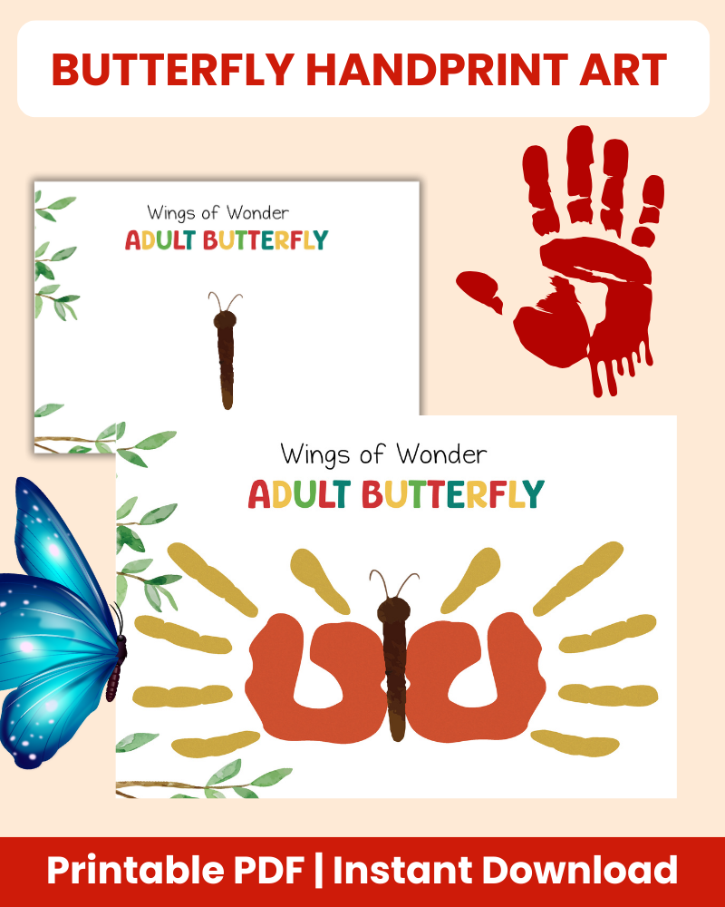 butterfly handprint art printable