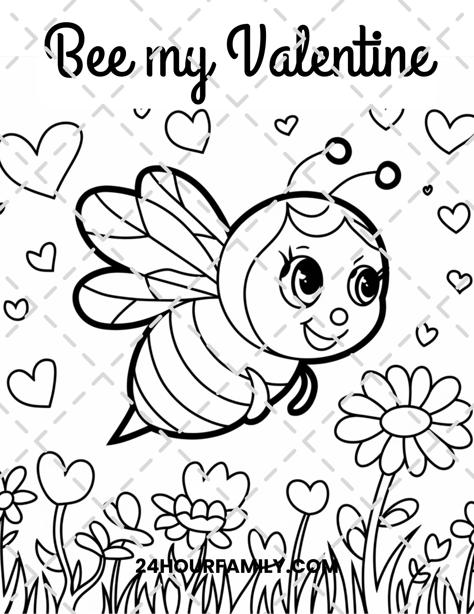 be my valentine coloring pages