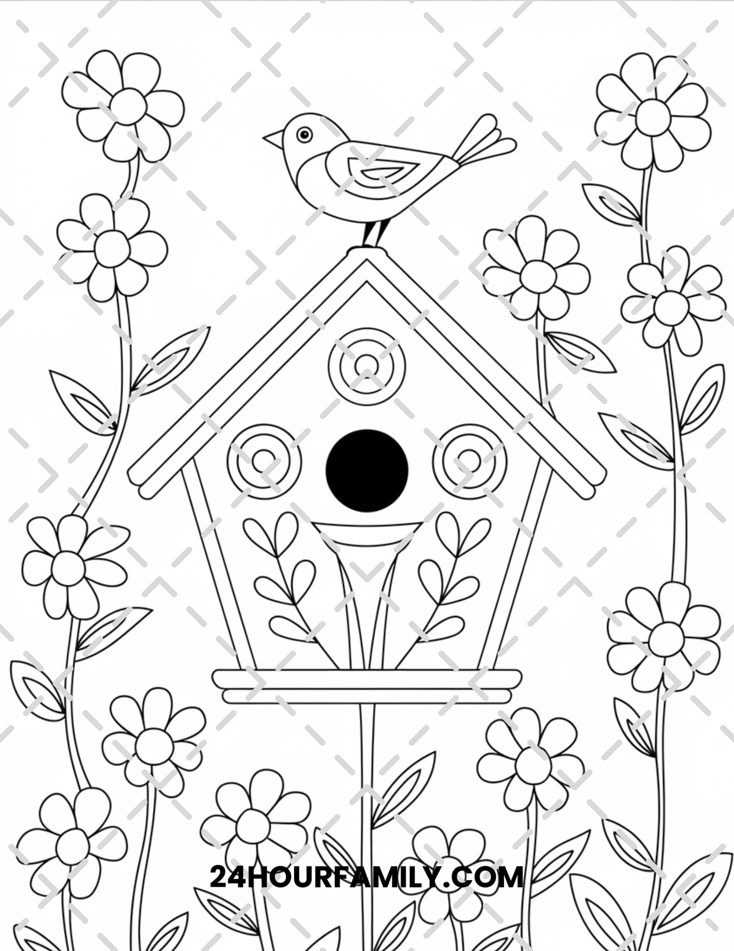 birdhouse coloring pages