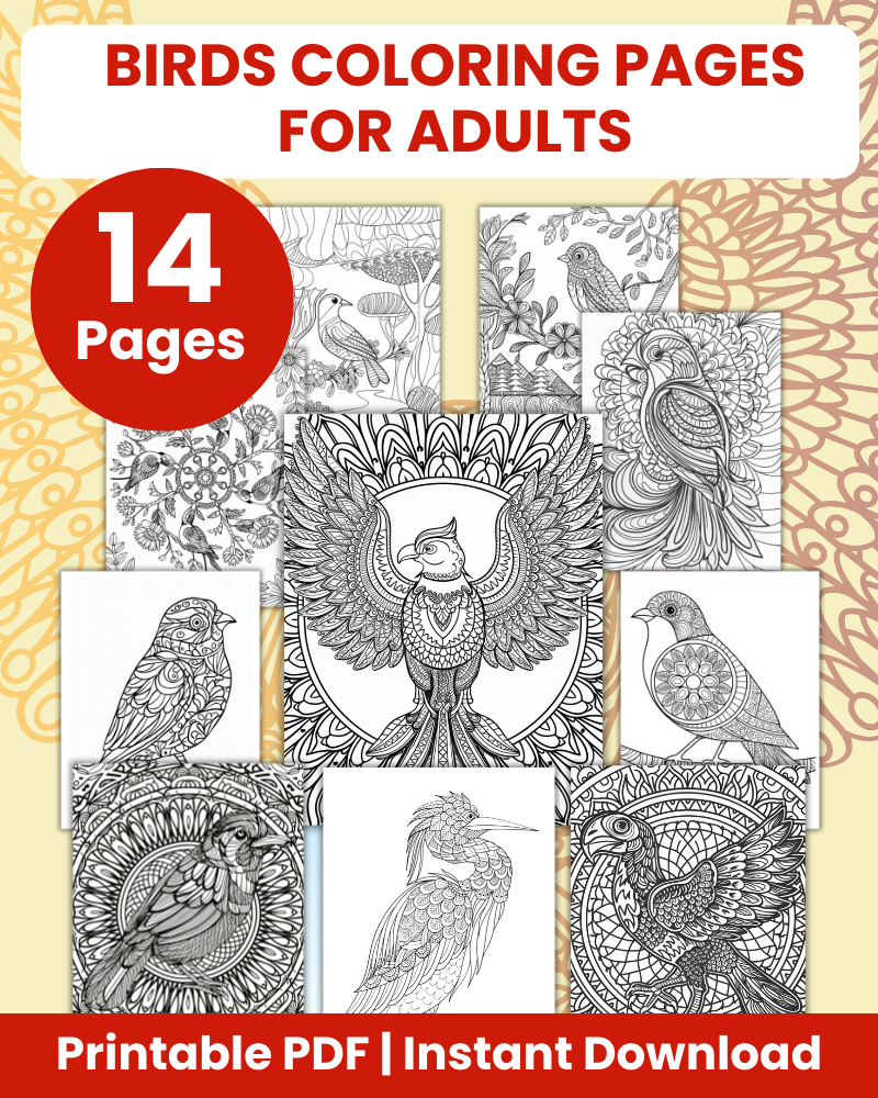 birds coloring pages for adults