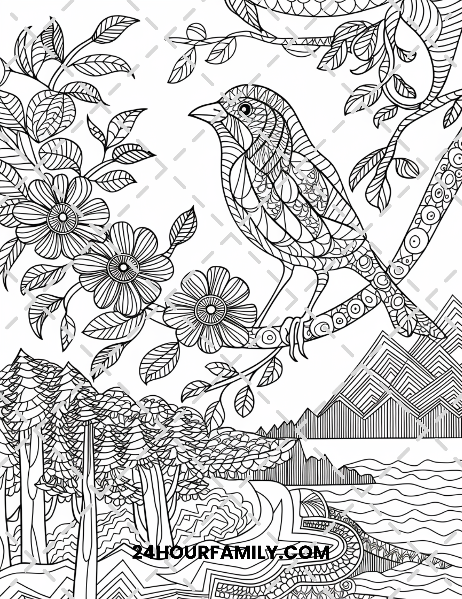 birds coloring pages for adults