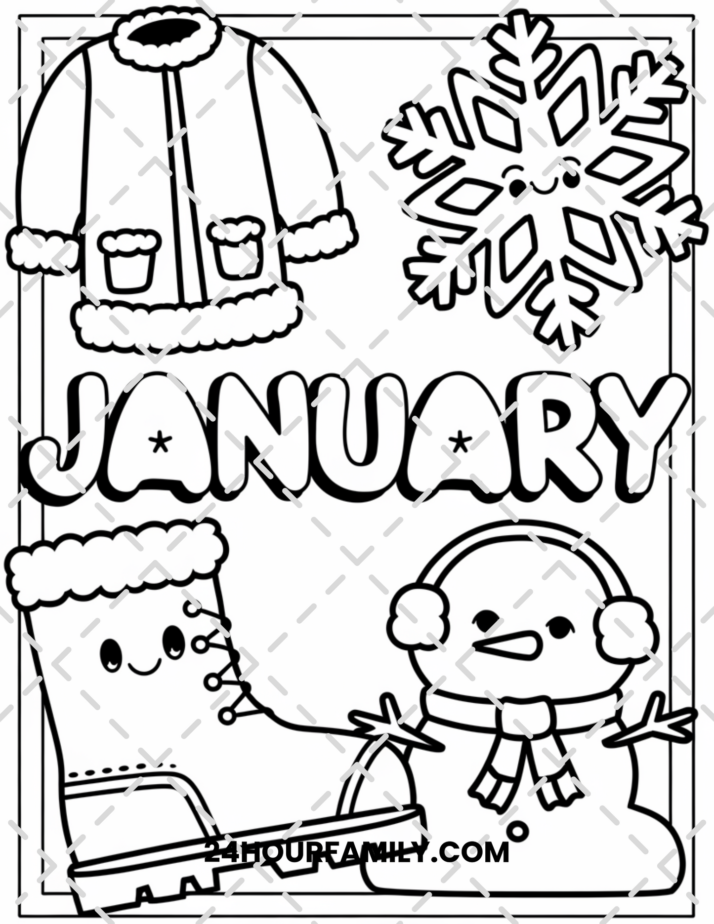 january coloring pages