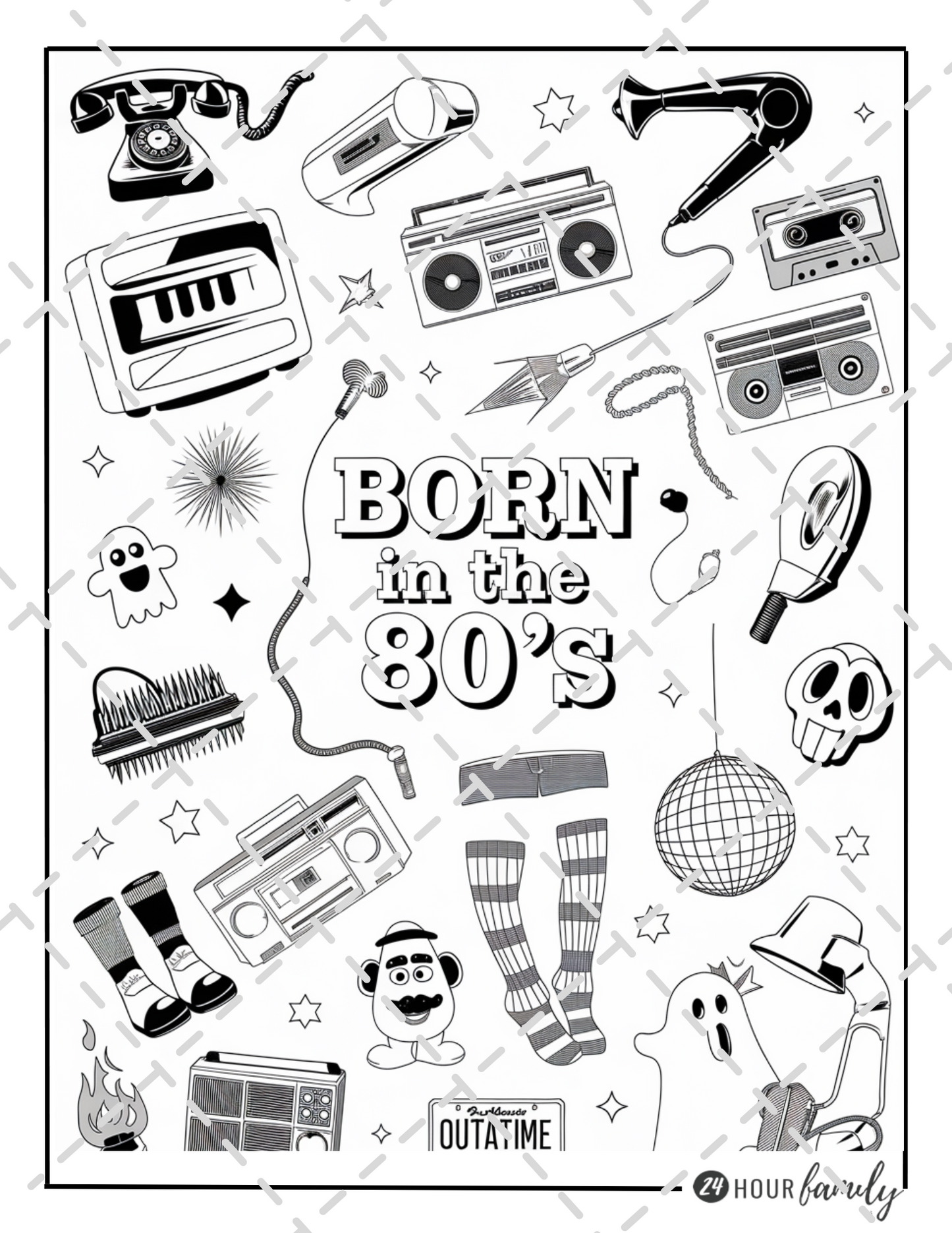 1980s themed coloring pages