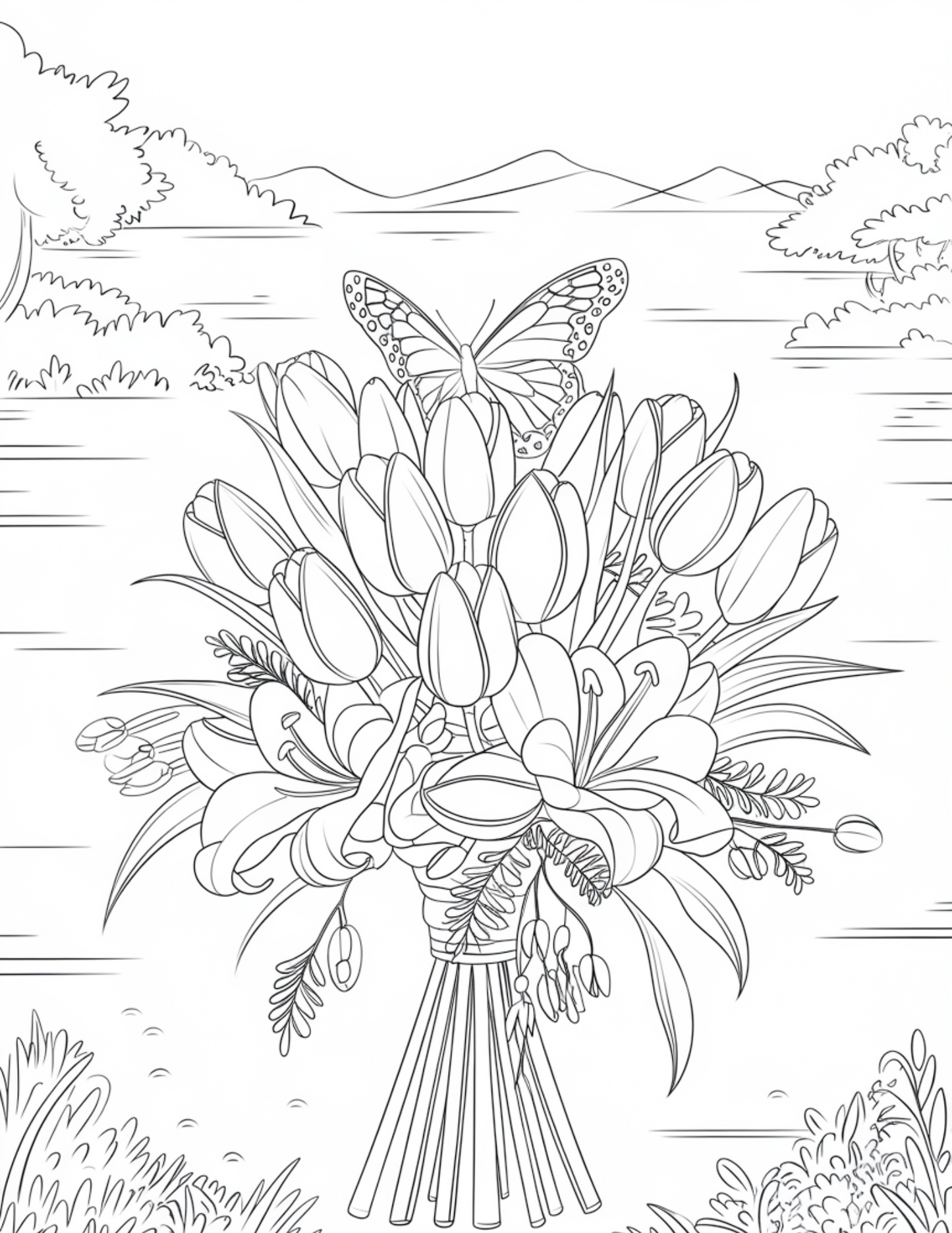 tulips coloring pages