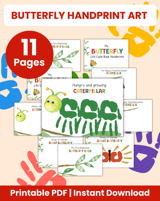 butterfly handprint art printable