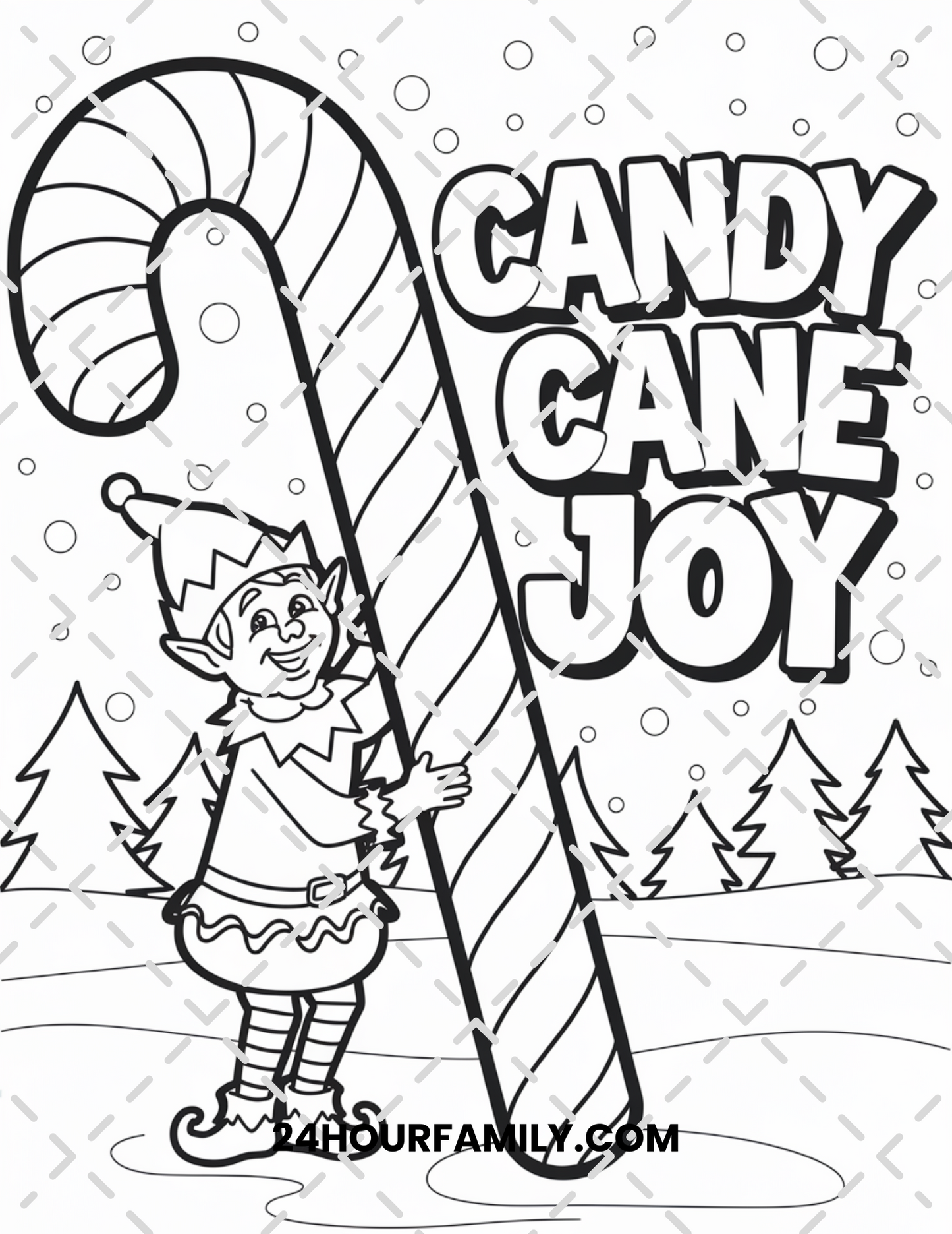 candy cane coloring pages