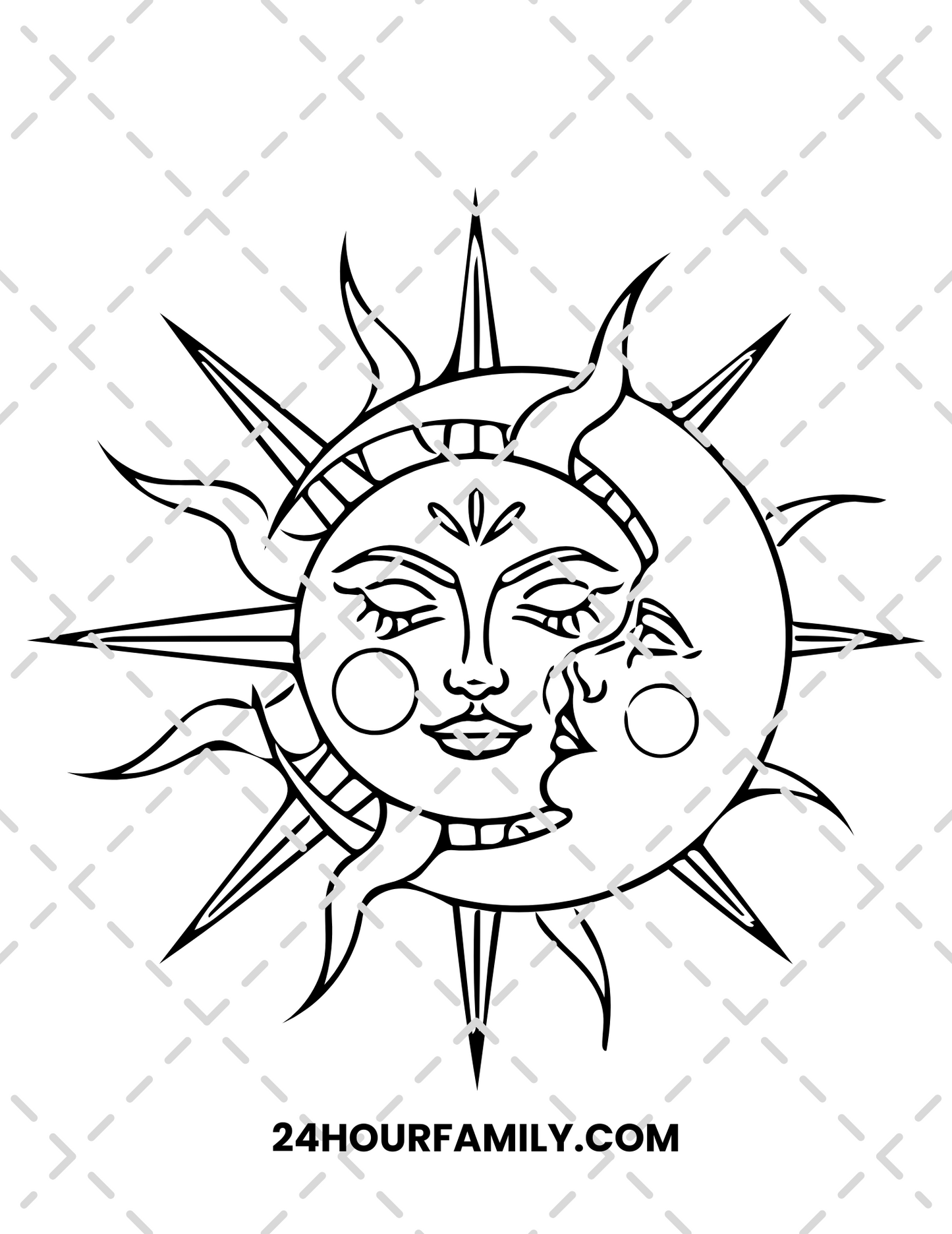 sun and moon coloring pages